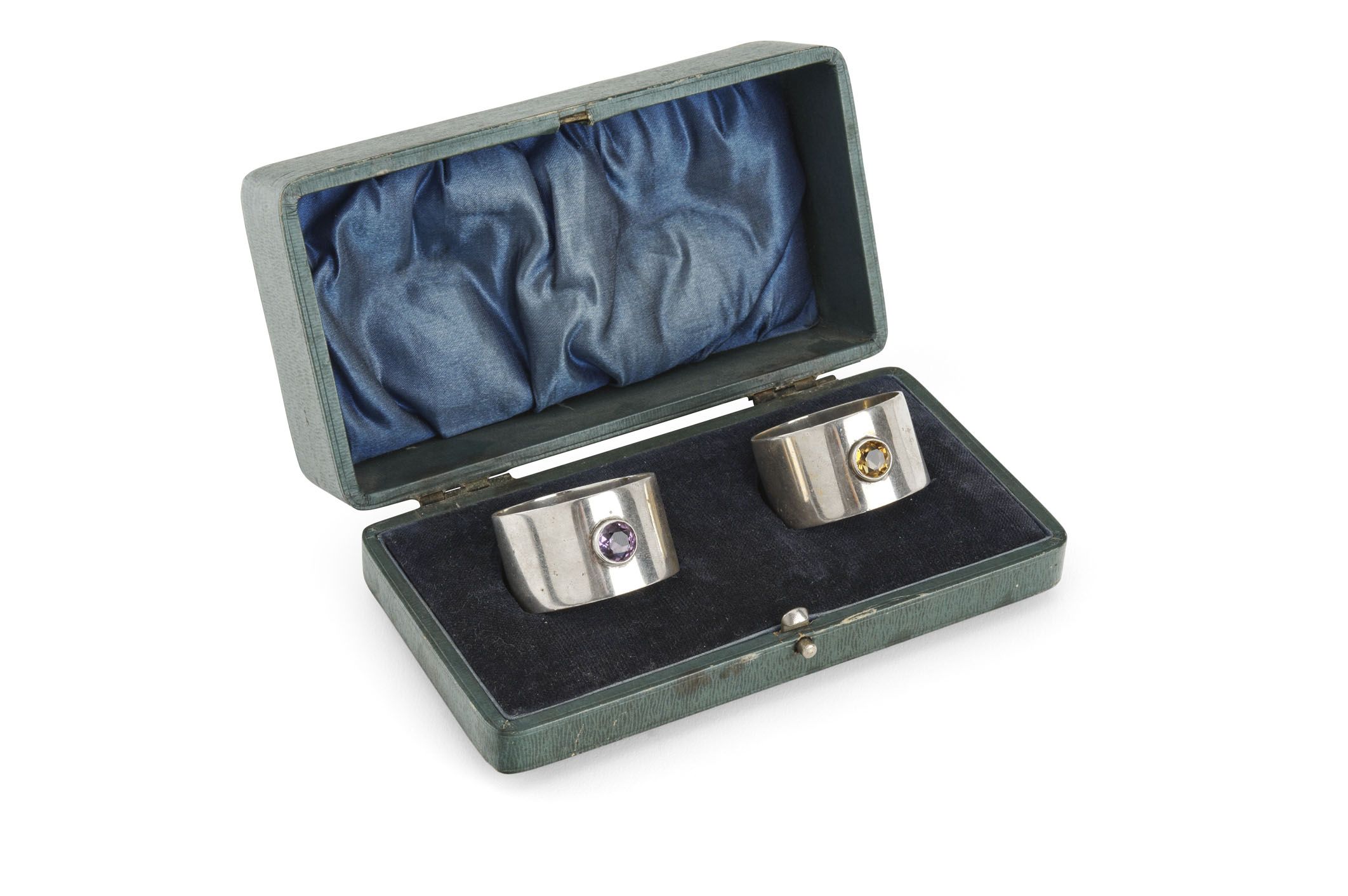 Ballater a cased pair of Scottish provincial silver napkin rings