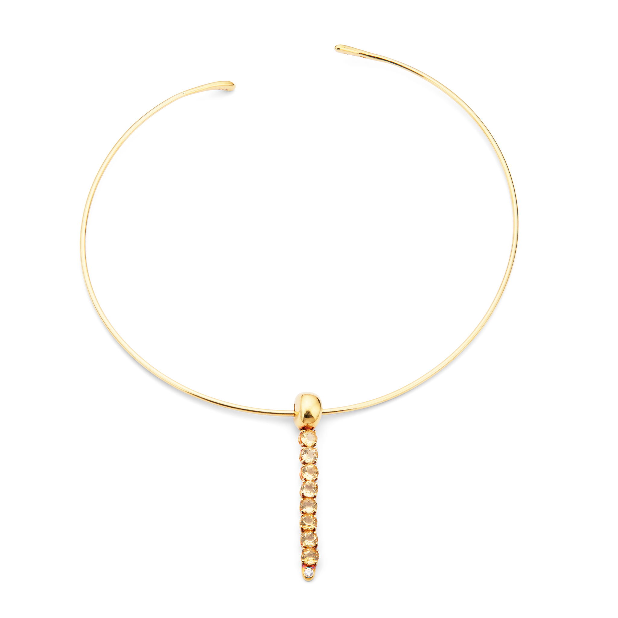 Gavello: A citrine and diamond torc necklace