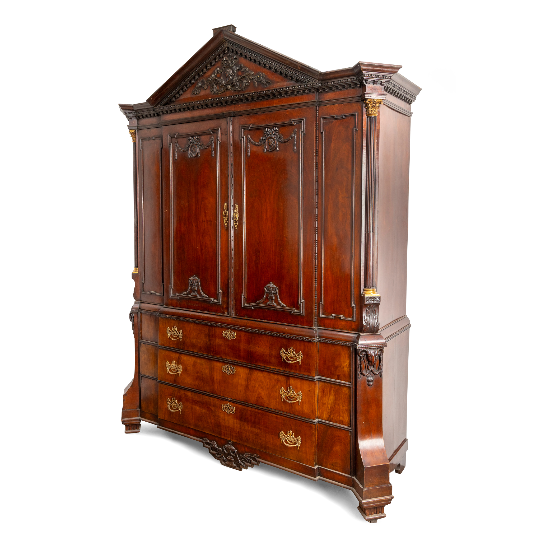 A MAHOGANY LINEN PRESS