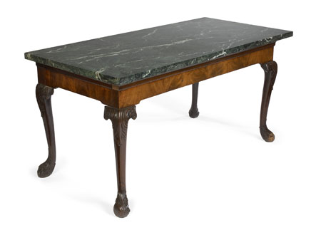 A George III period mahogany marble top side table