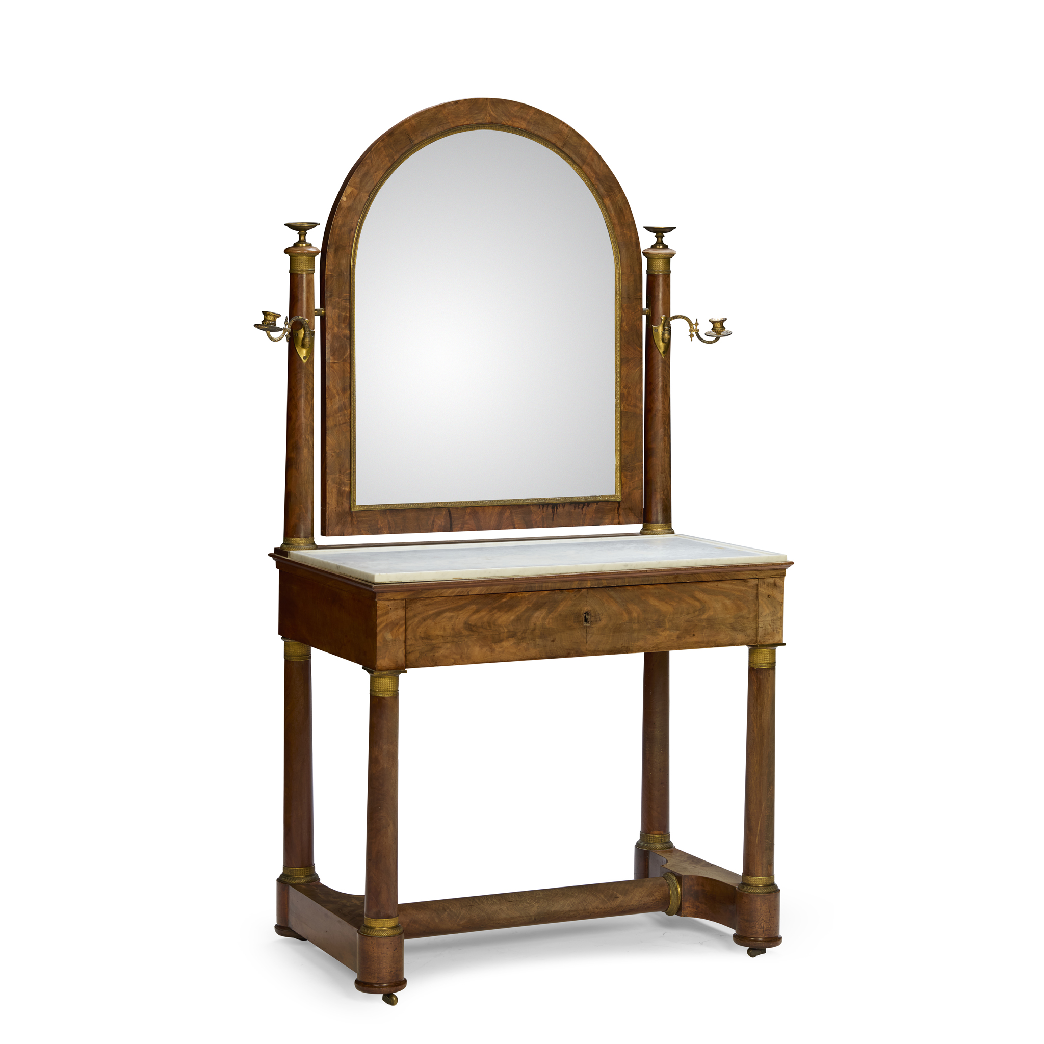 FRENCH EMPIRE MAHOGANY AND MARBLE WASHSTAND