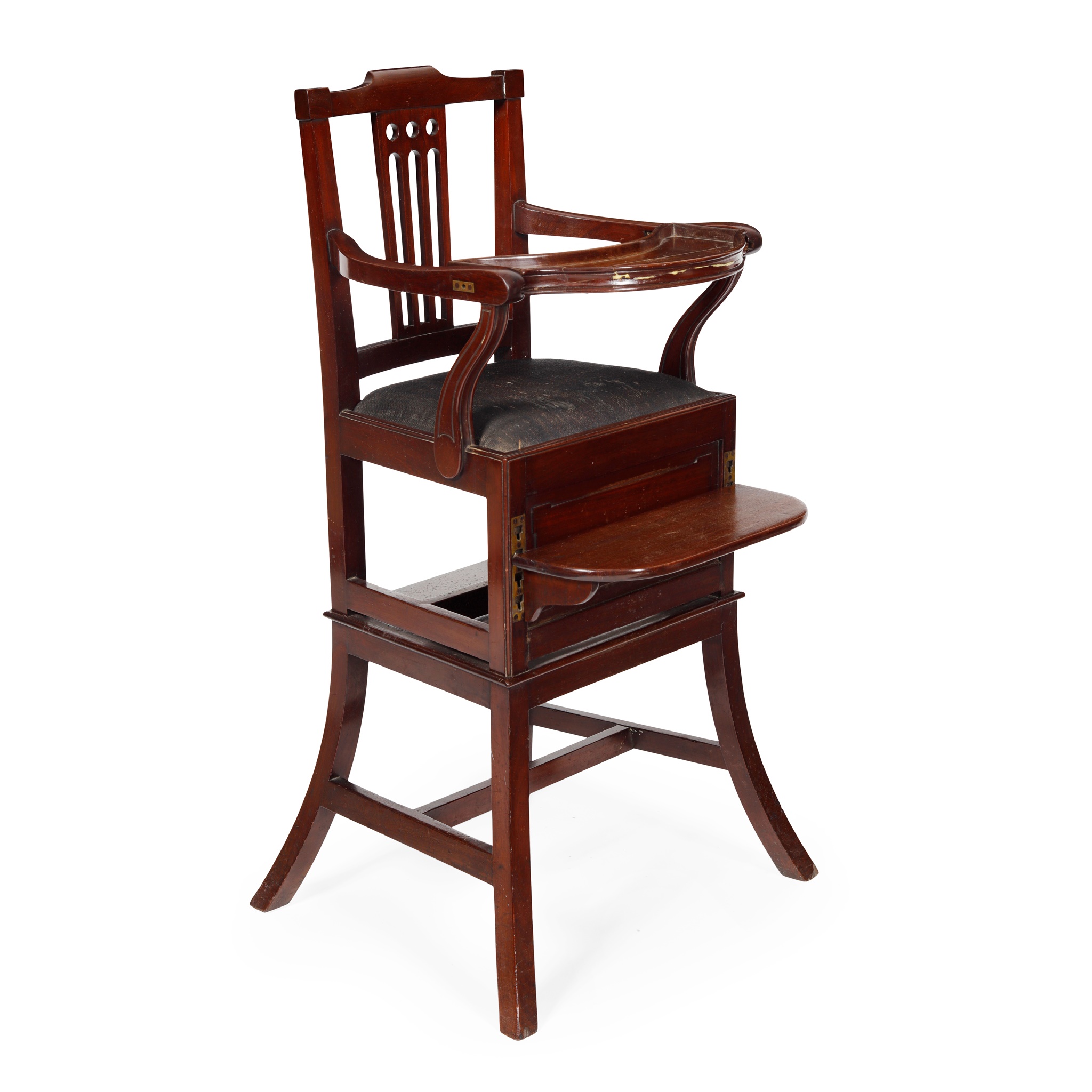 LATE GEORGE III MAHOGANY CHILD'S HIGH CHAIR