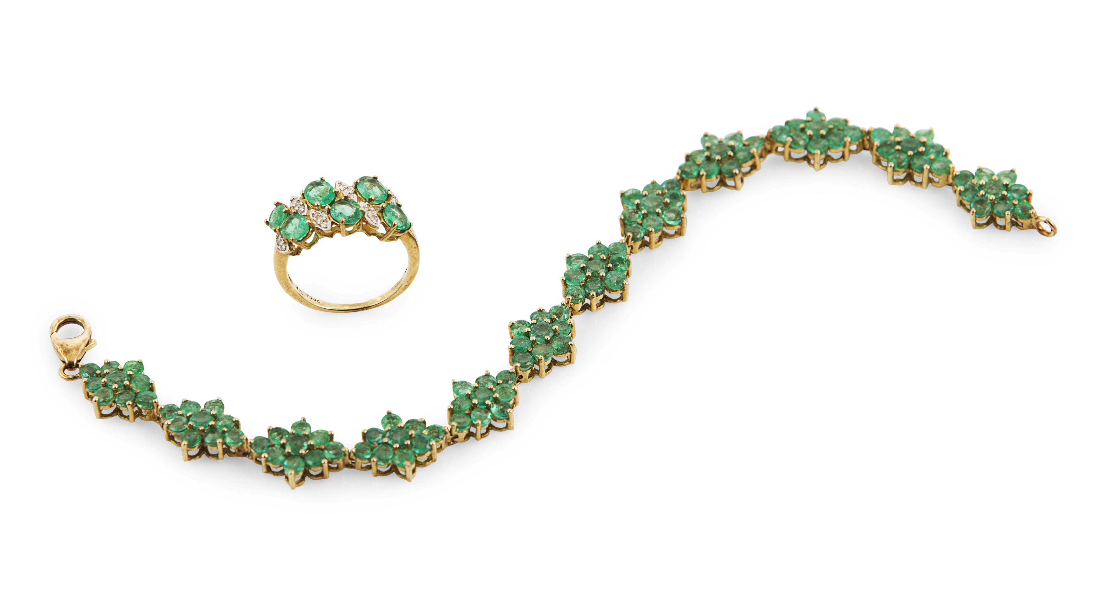 An emerald set bracelet