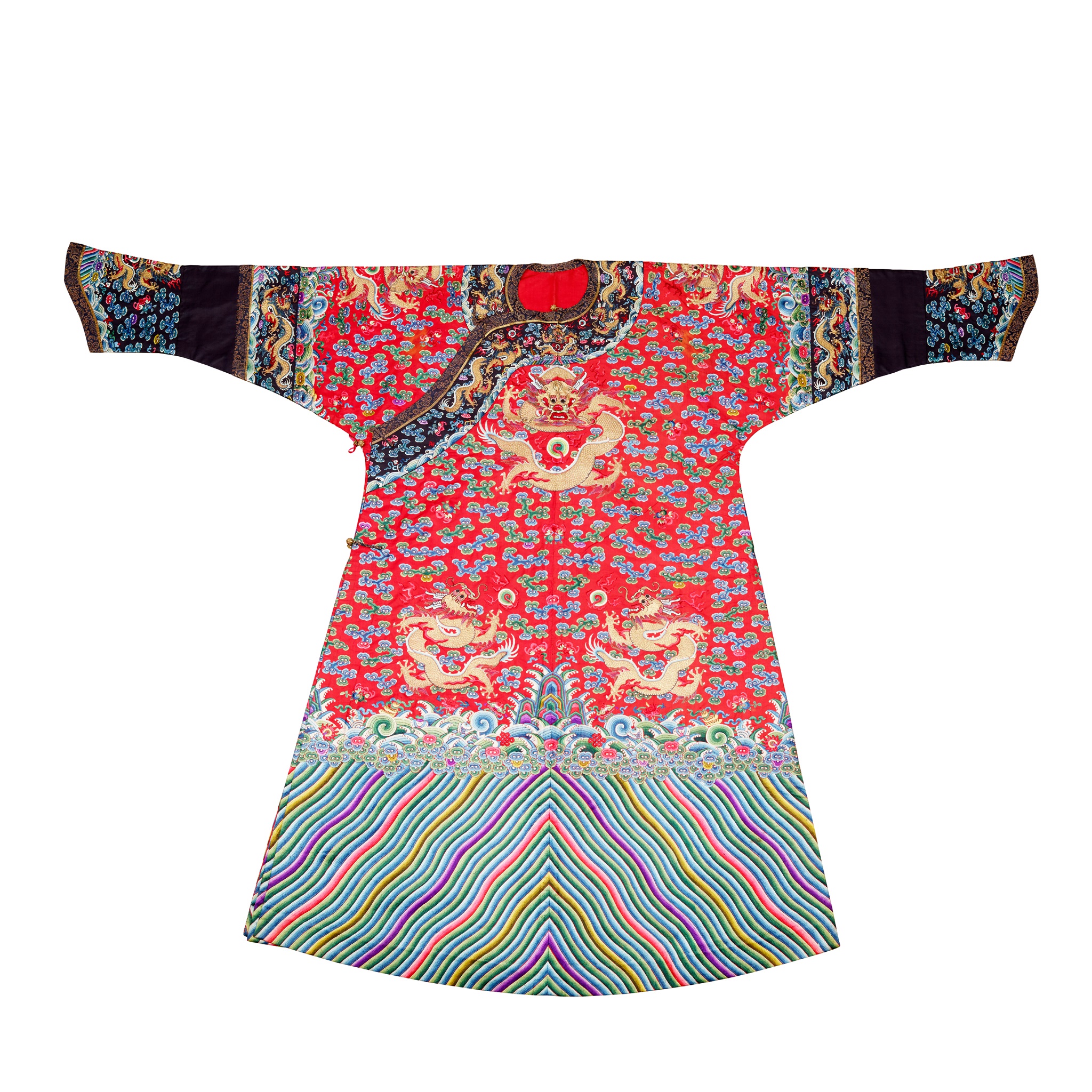 RED-GROUND 'DRAGON' ROBE, JIFU