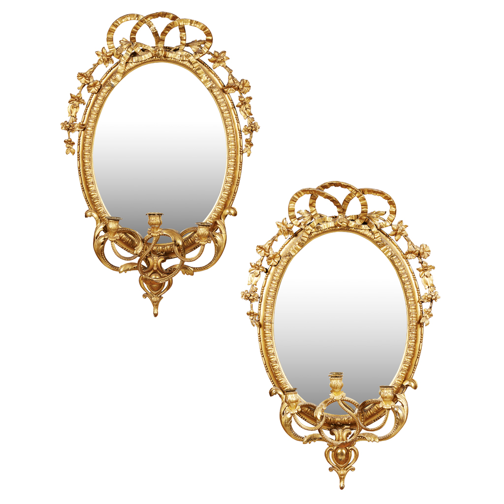 PAIR OF VICTORIAN GILTWOOD GIRONDOLES MIRRORS