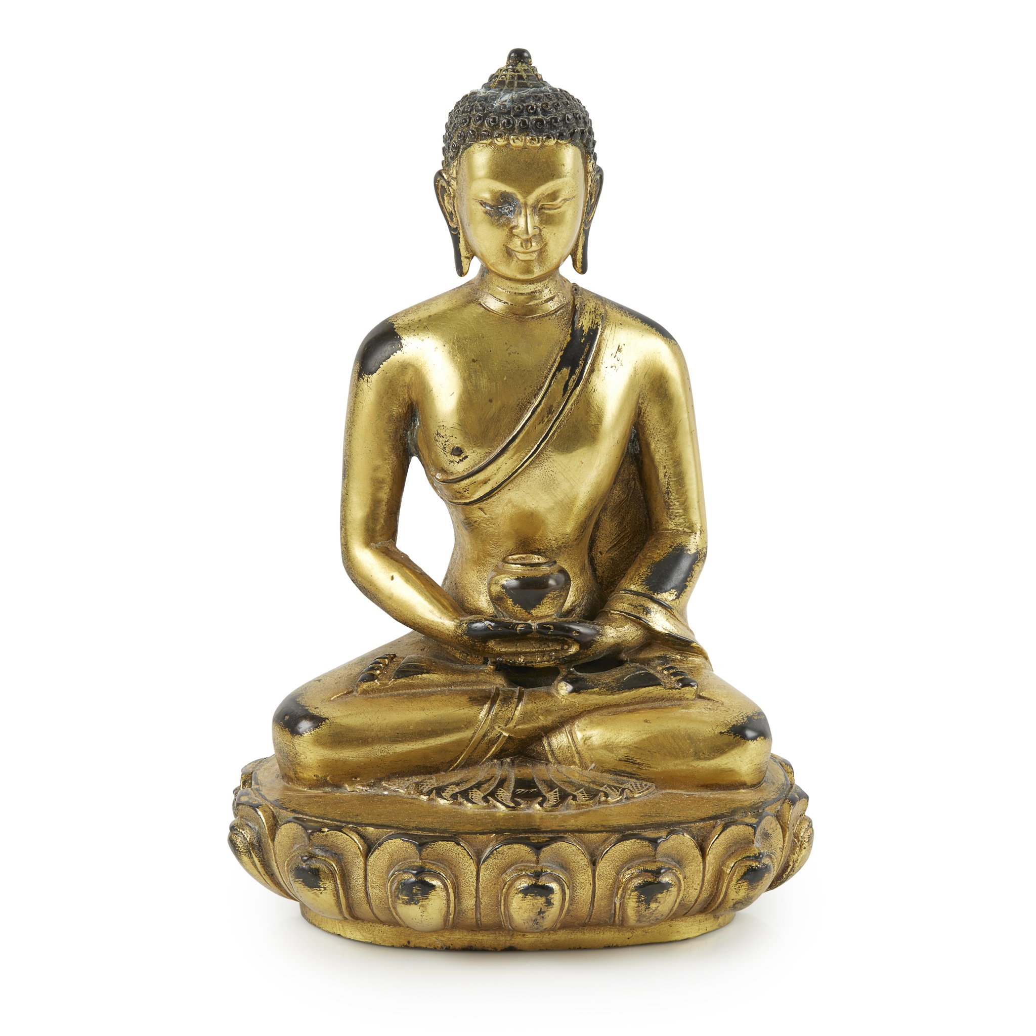 GILT-BRONZE FIGURE OF MEDICINE BUDDHA