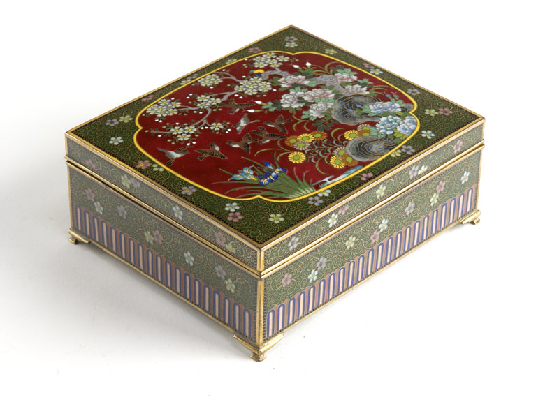 A Japanese cloisonne box Meiji period