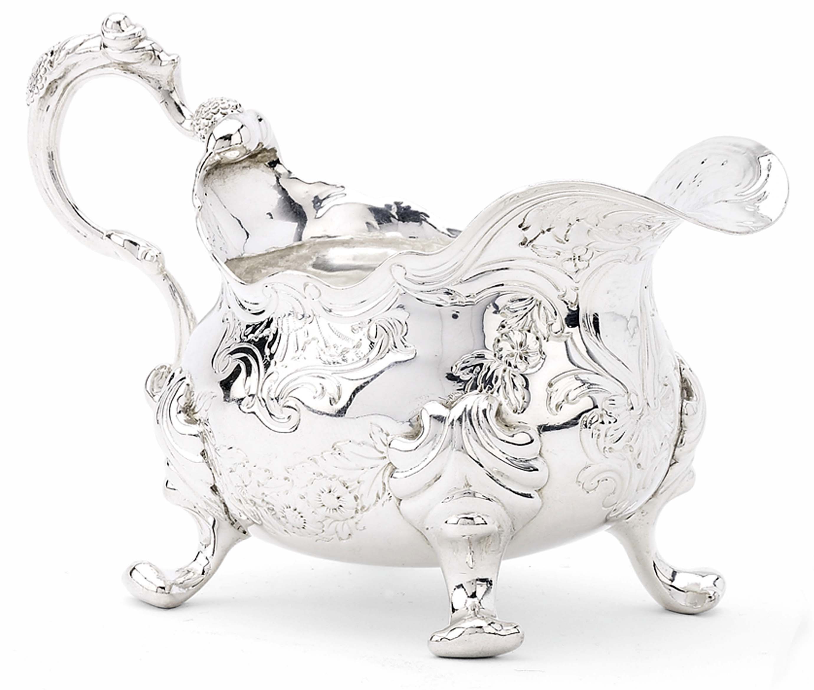 A George II silver cream boat