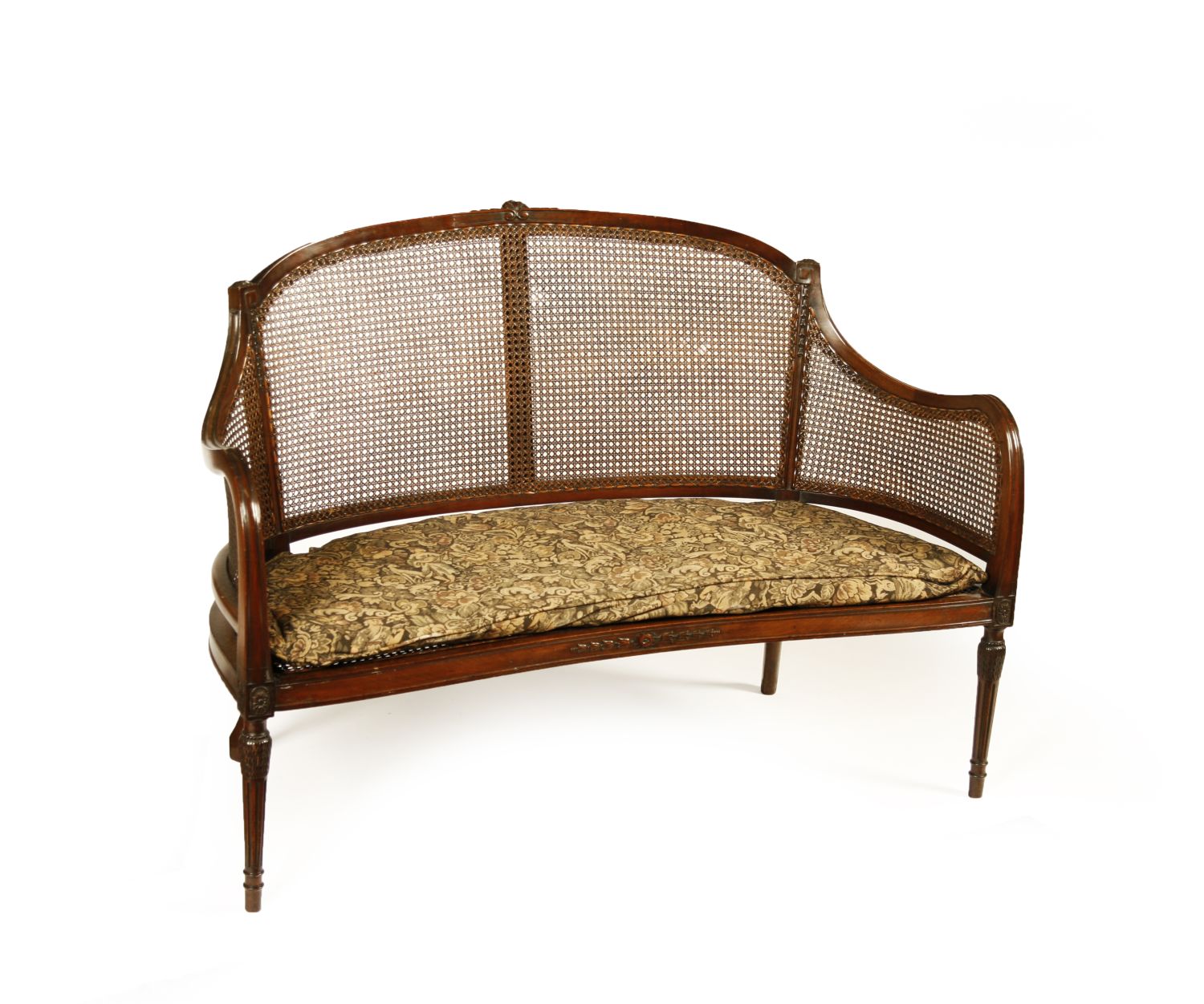 EDWARDIAN BERGERE SALON SETTEE