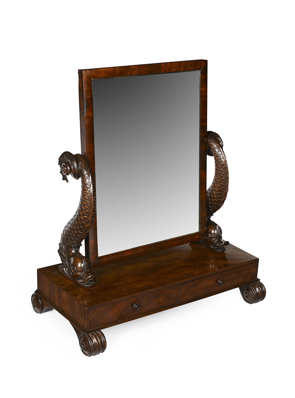 WILLIAM IV MAHOGANY TOILET MIRROR