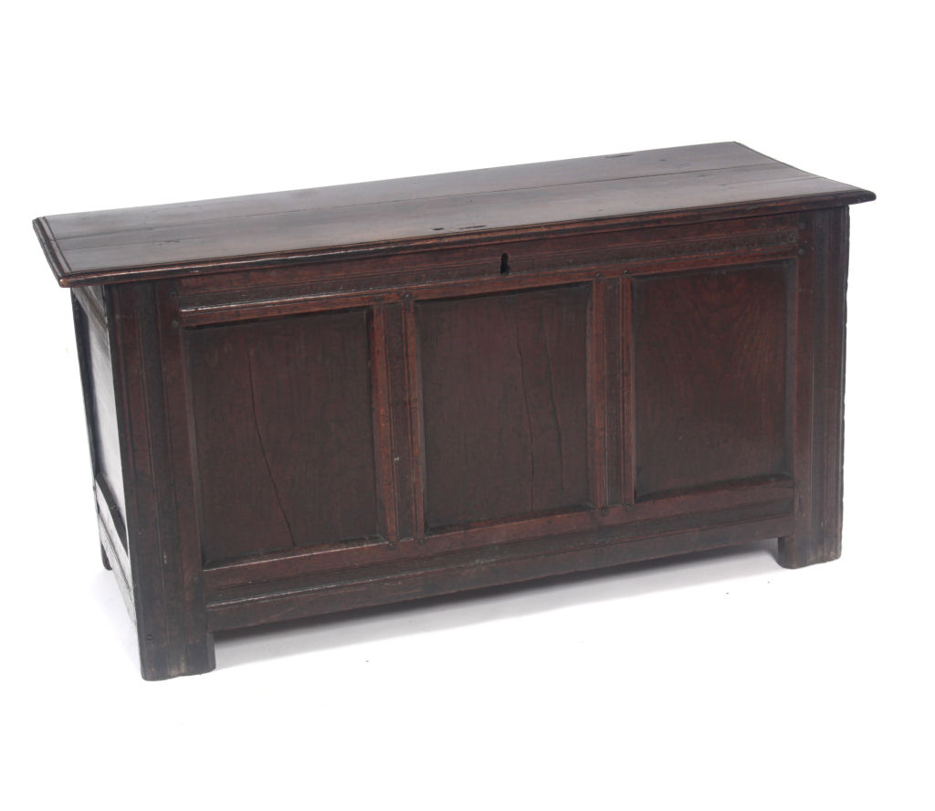 A 17th century oak coffer