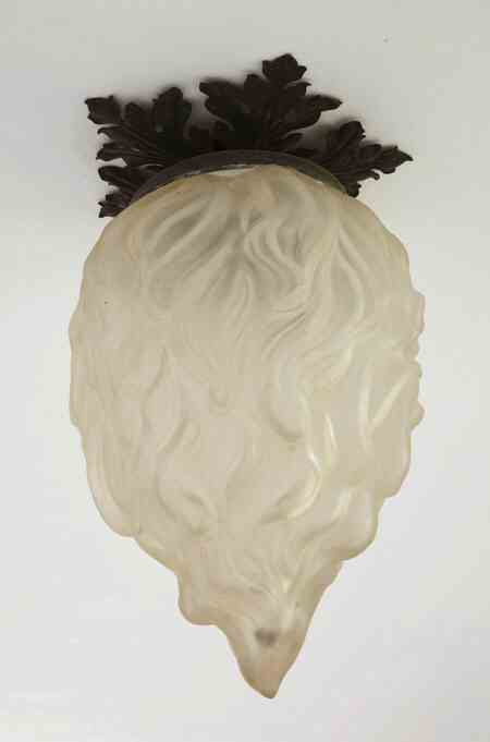 A pair of opaque glass ceiling lights