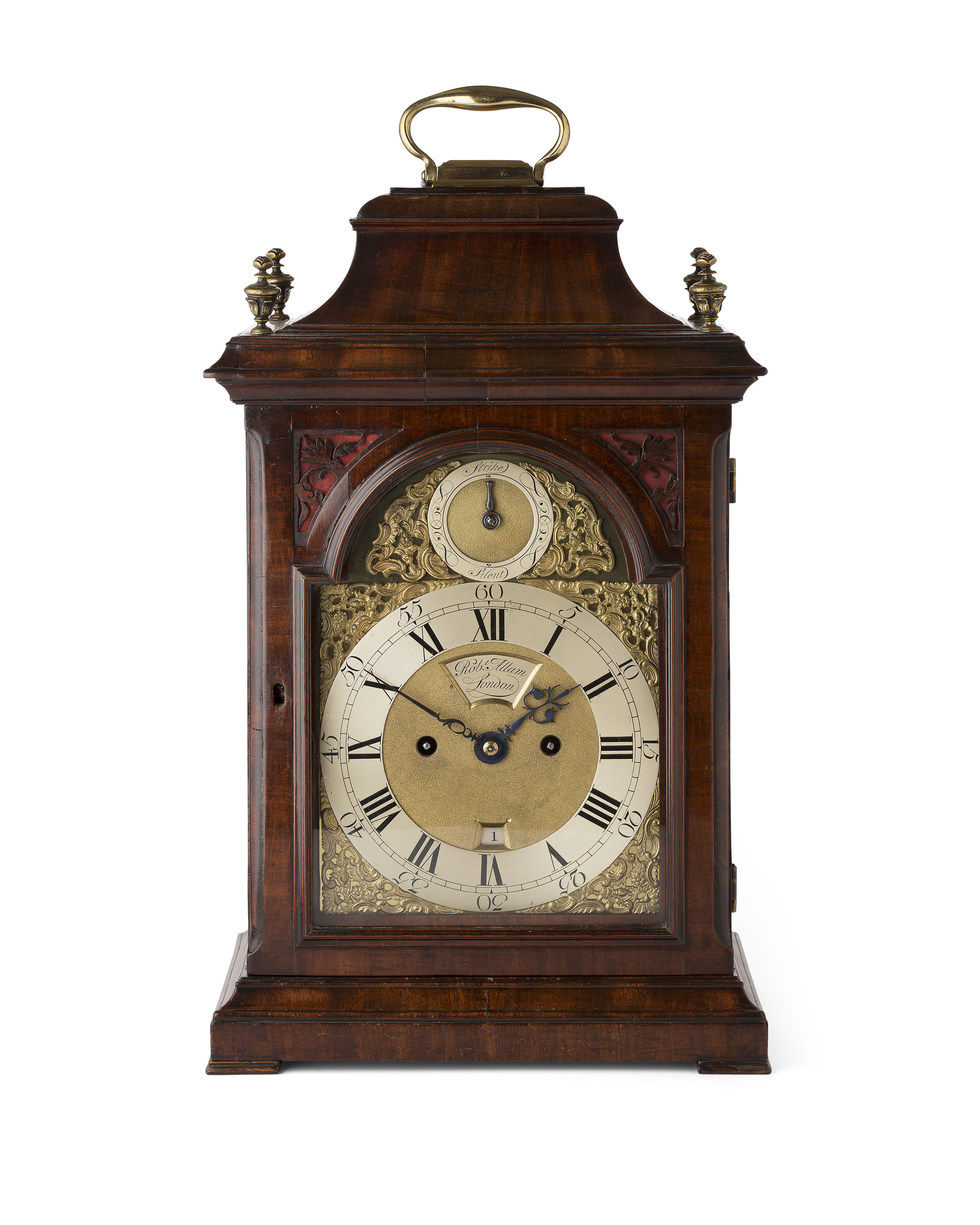 GEORGE III MAHOGANY STRIKING BRACKET CLOCK BY ROBERT ALLAM, LONDON
