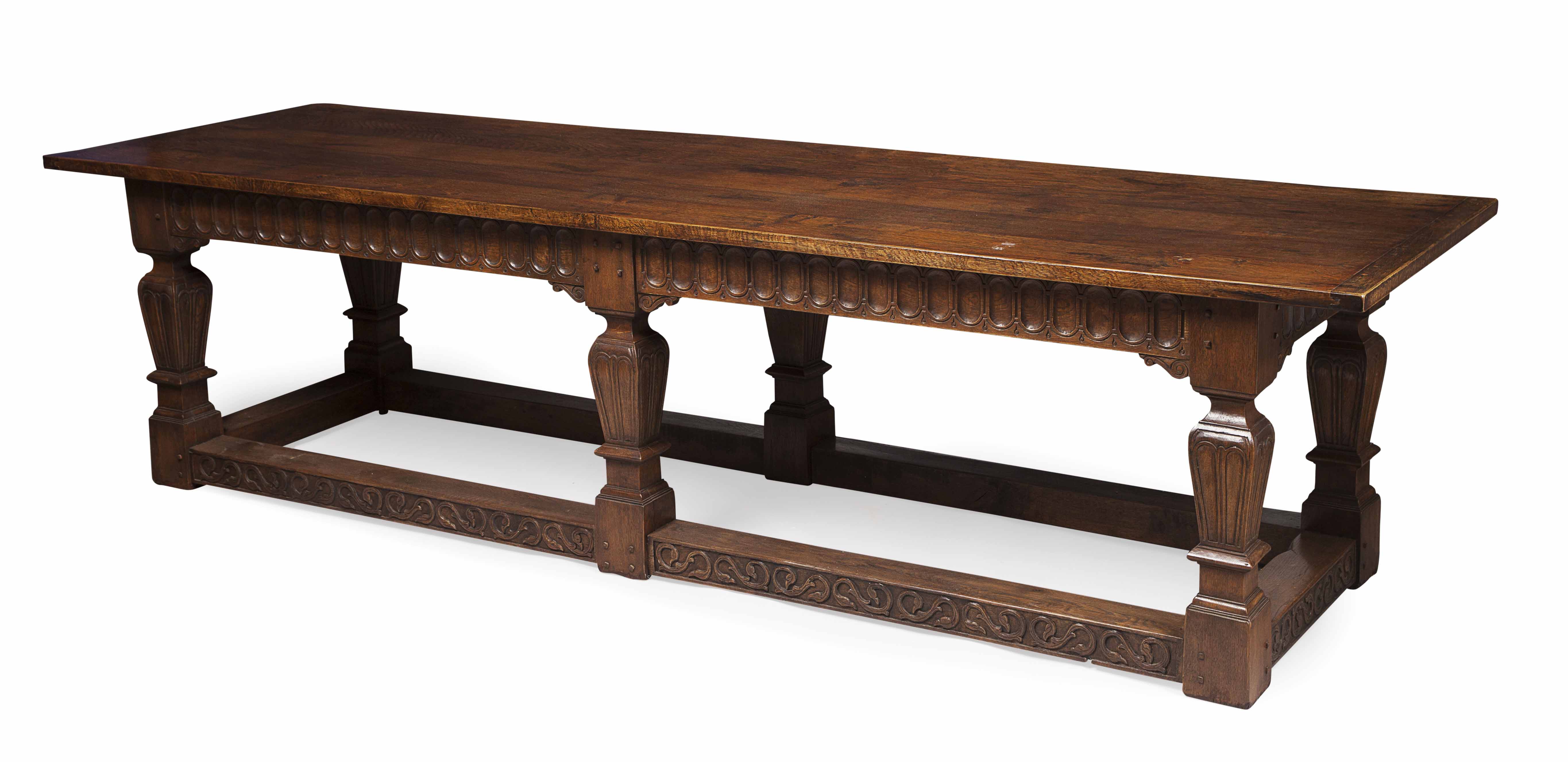 LARGE OAK REFECTORY TABLE