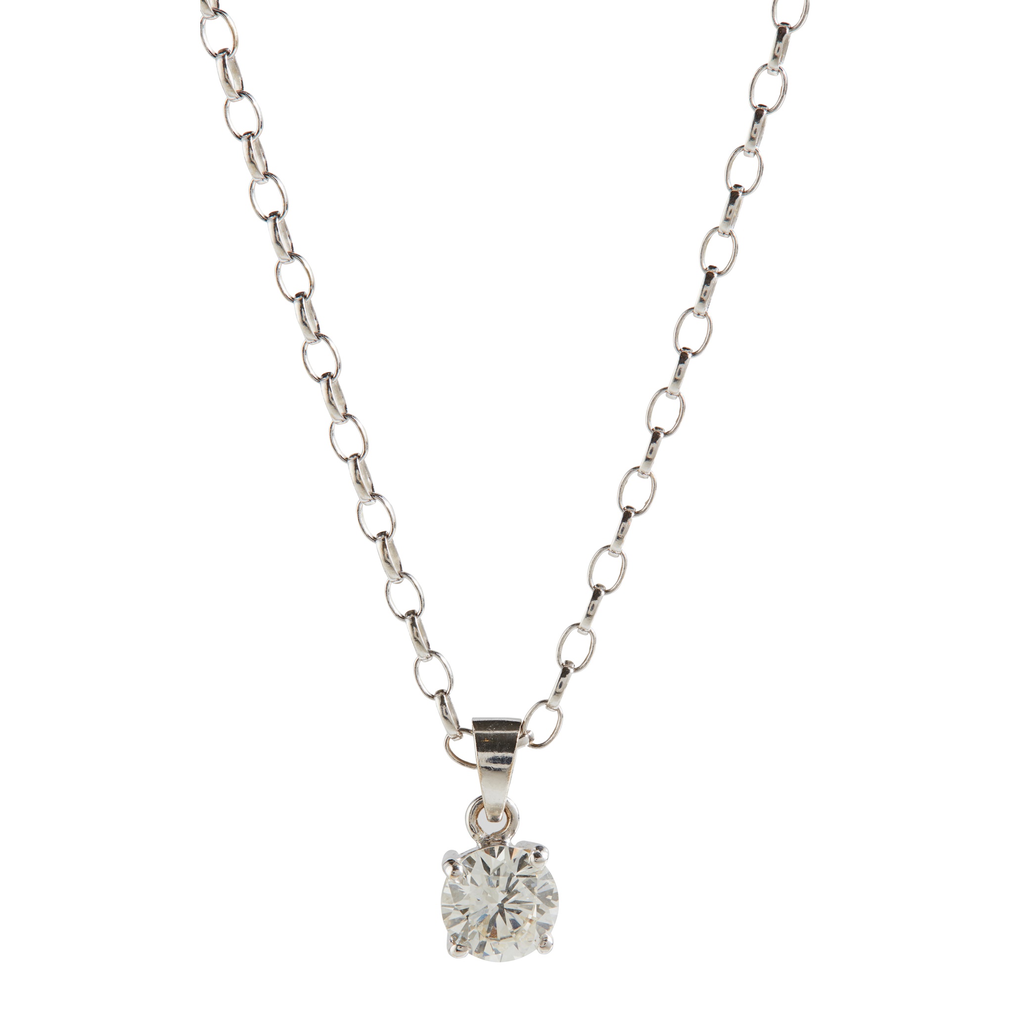 An 18ct white gold diamond set pendant