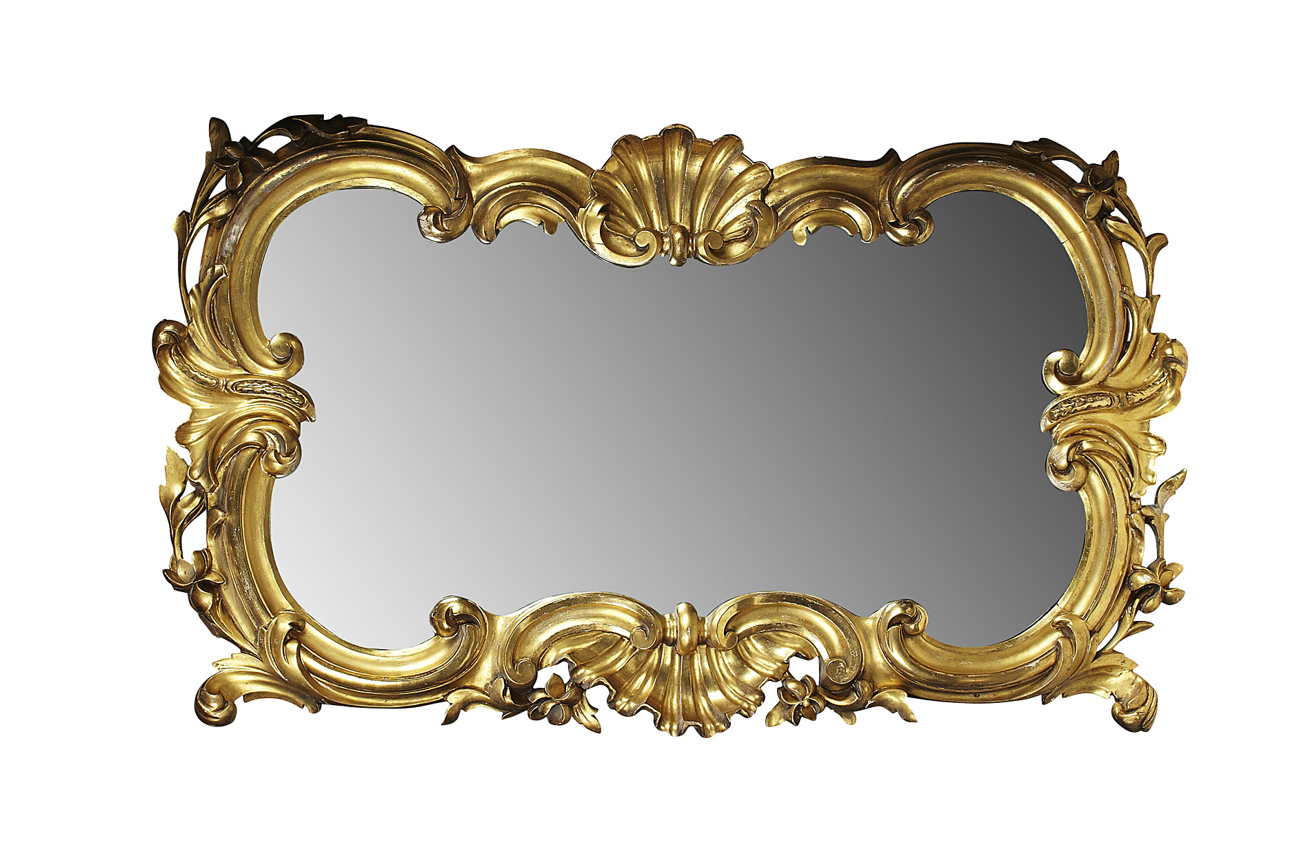 EARLY VICTORIAN GILTWOOD OVER MANTEL MIRROR