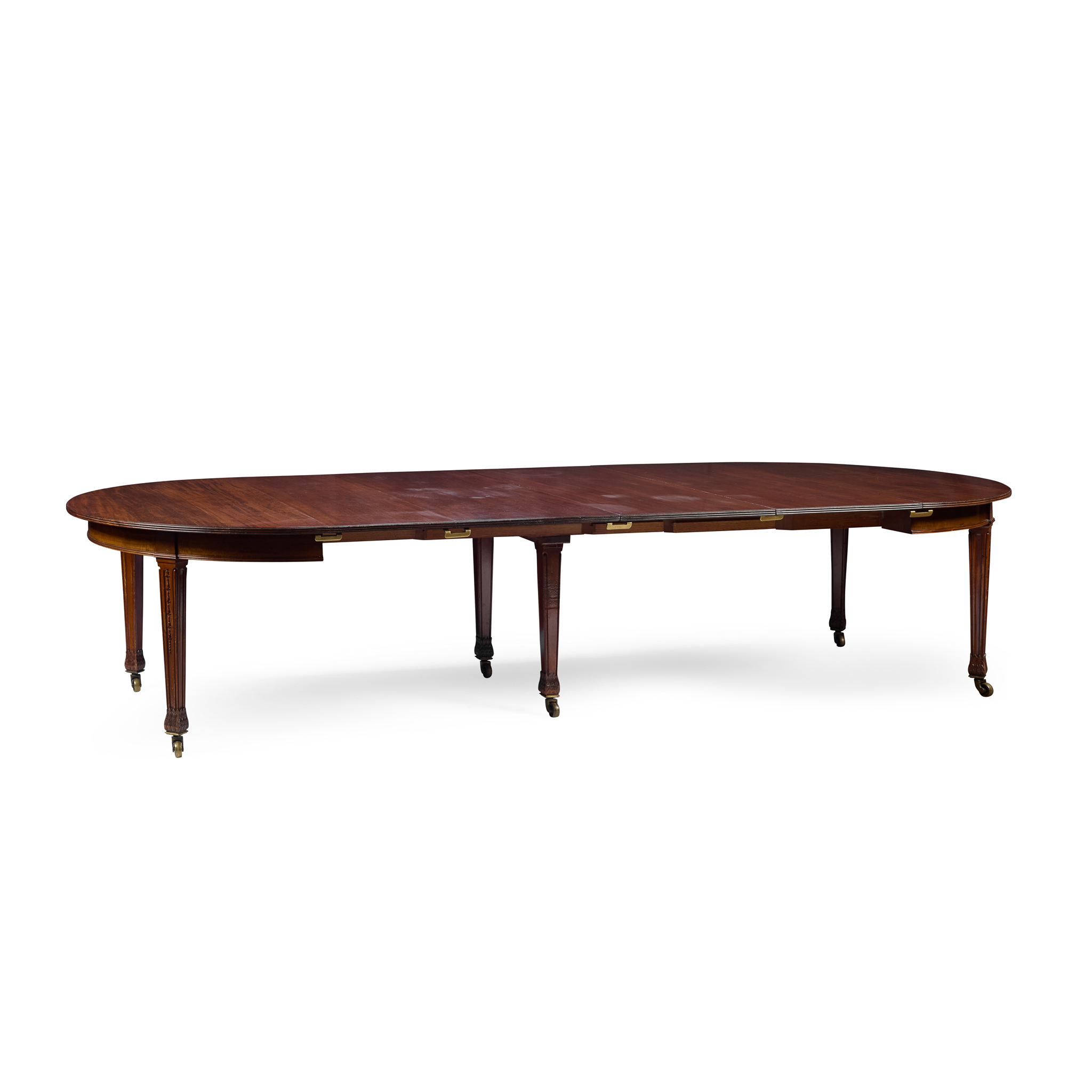 LATE VICTORIAN MAHOGANY EXTENDING DINING TABLE, BY MORISON & CO. EDINBURGH
