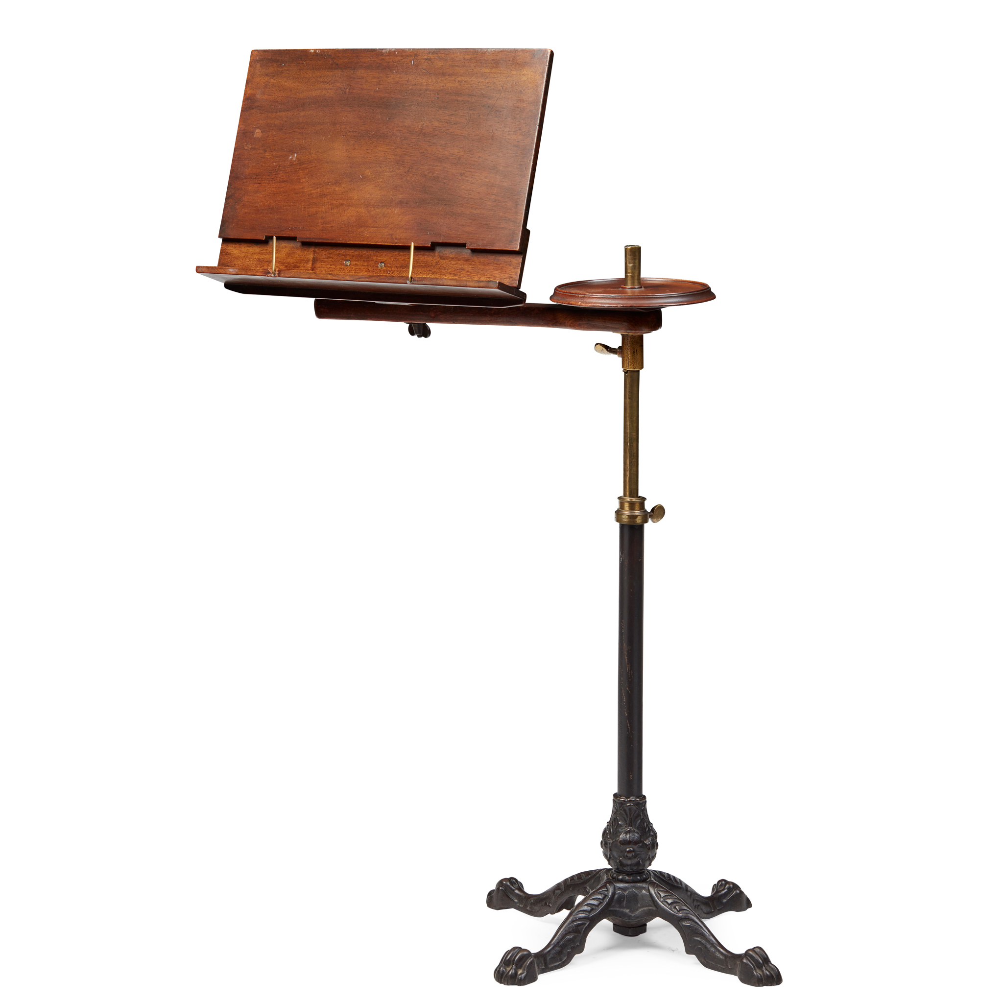 VICTORIAN MAHOGANY AND CAST IRON PATENT READING STAND, BY JOHN CARTER