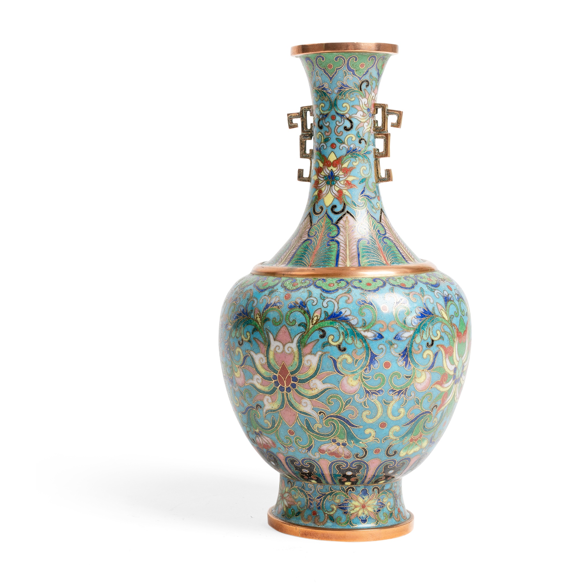 CLOISONNÉ ENAMEL 'LOTUS' VASE