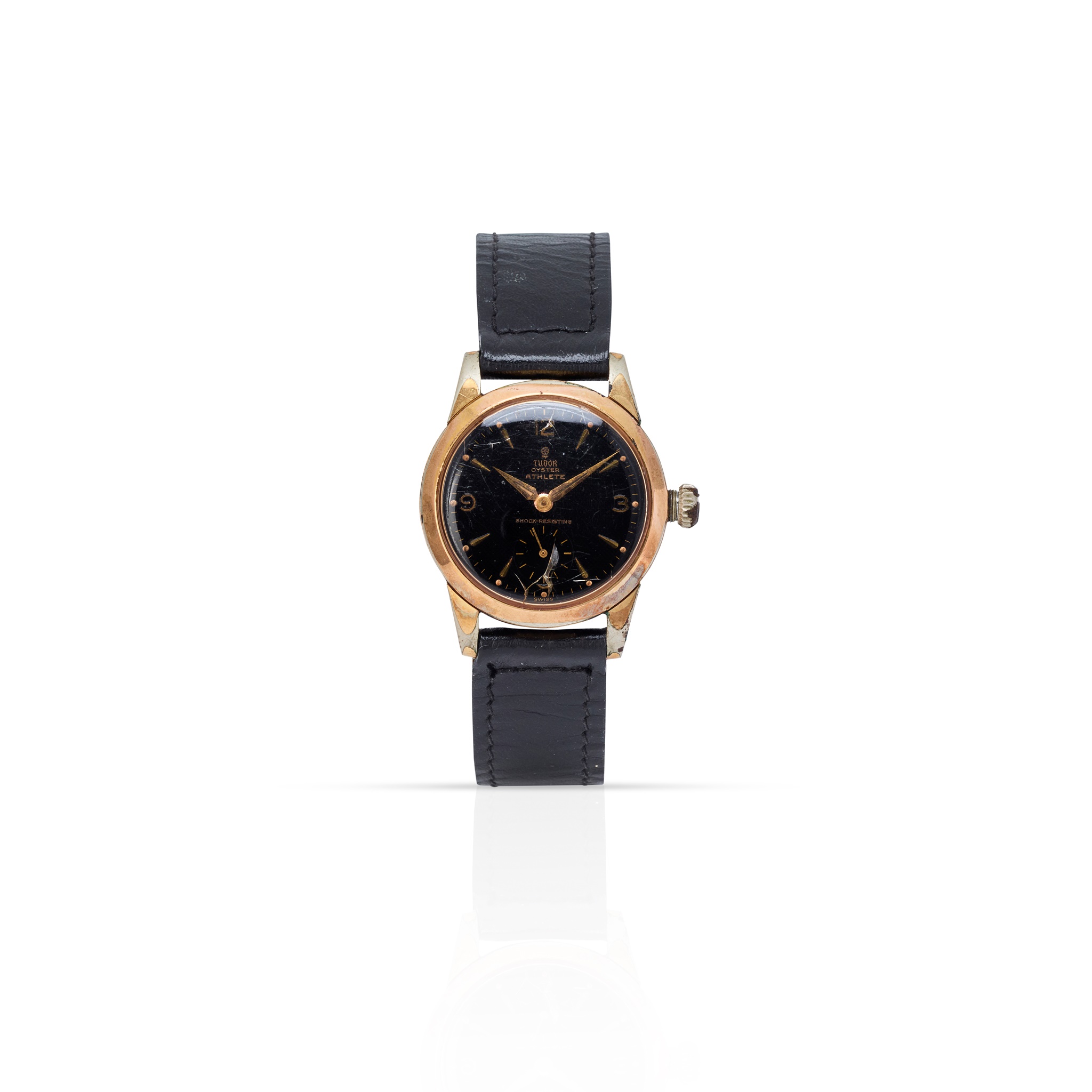 Tudor: a gold plated wristwatch