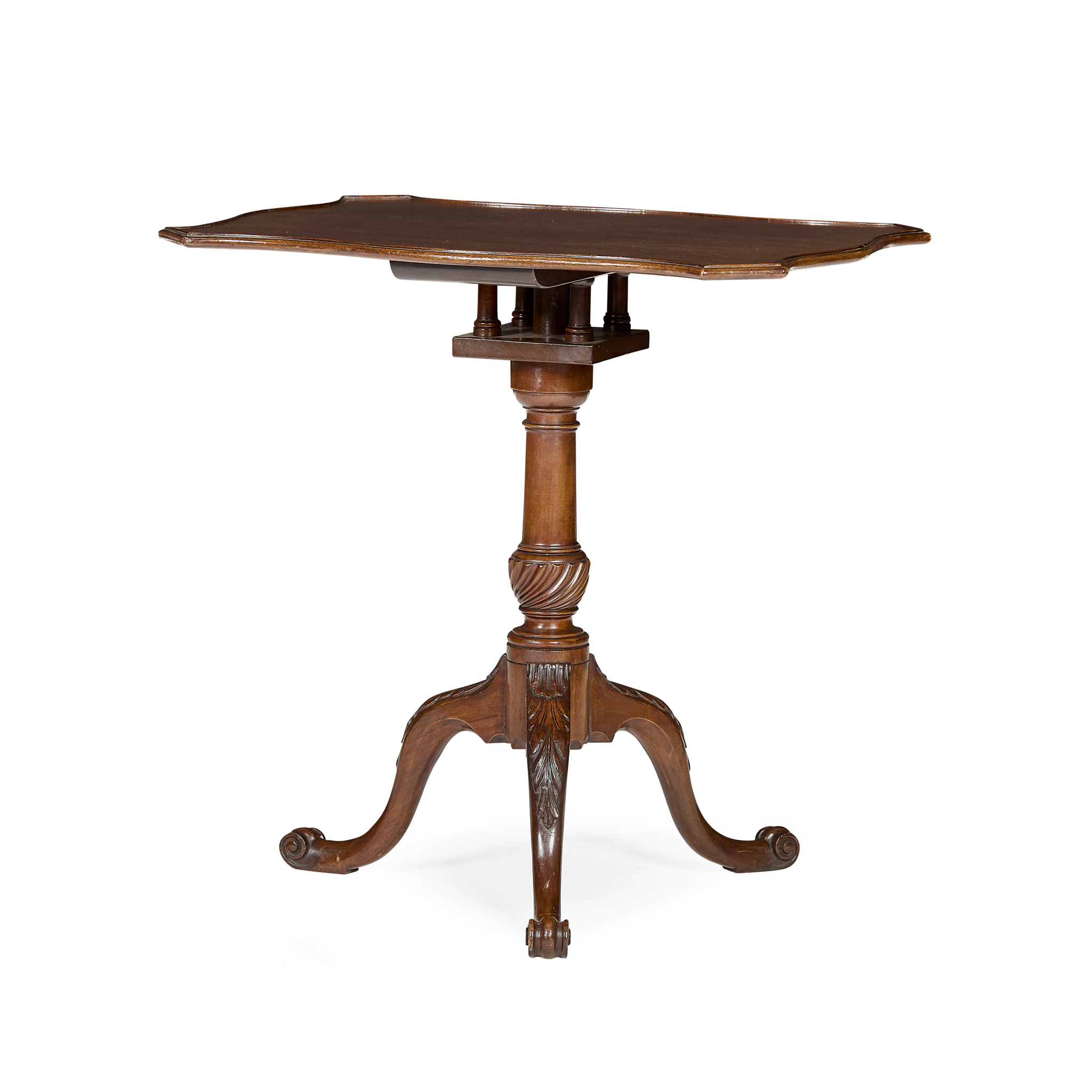 GEORGE III MAHOGANY BIRDCAGE TEA TABLE