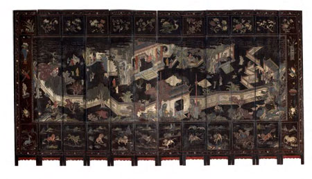 An 18th century Chinese carved coromandel lacquer screen,