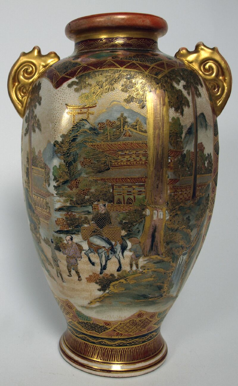 An early 20th century Japanese satsuma vase Kozan