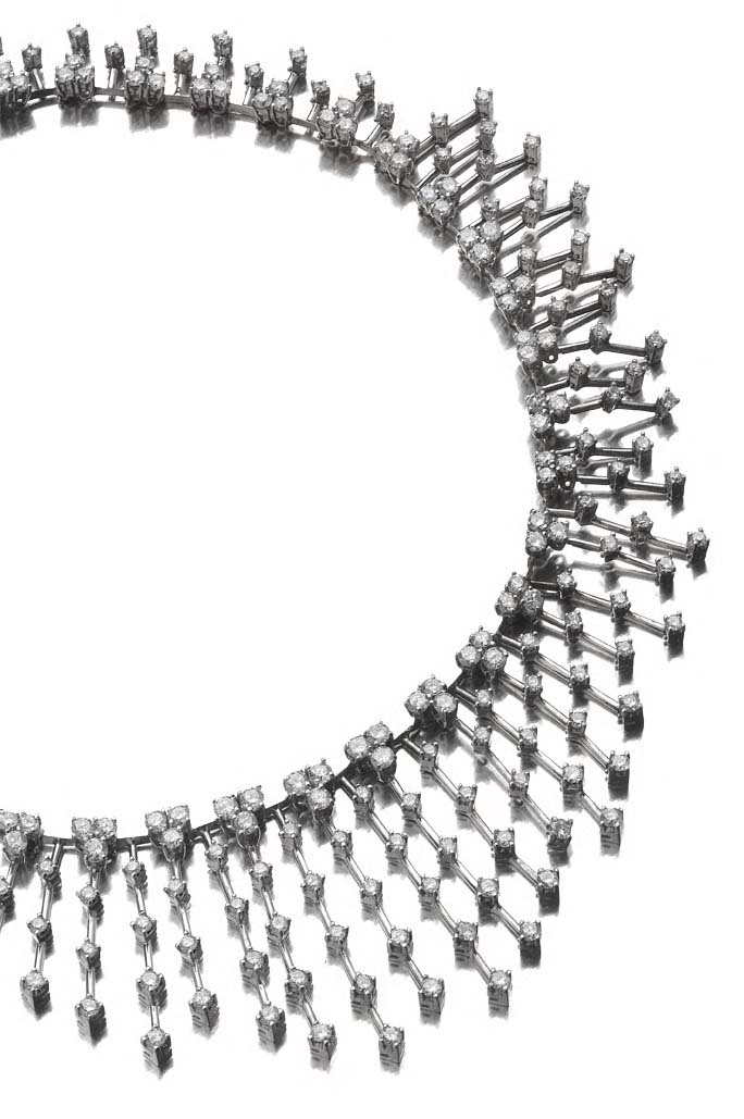A diamond fringe necklace,