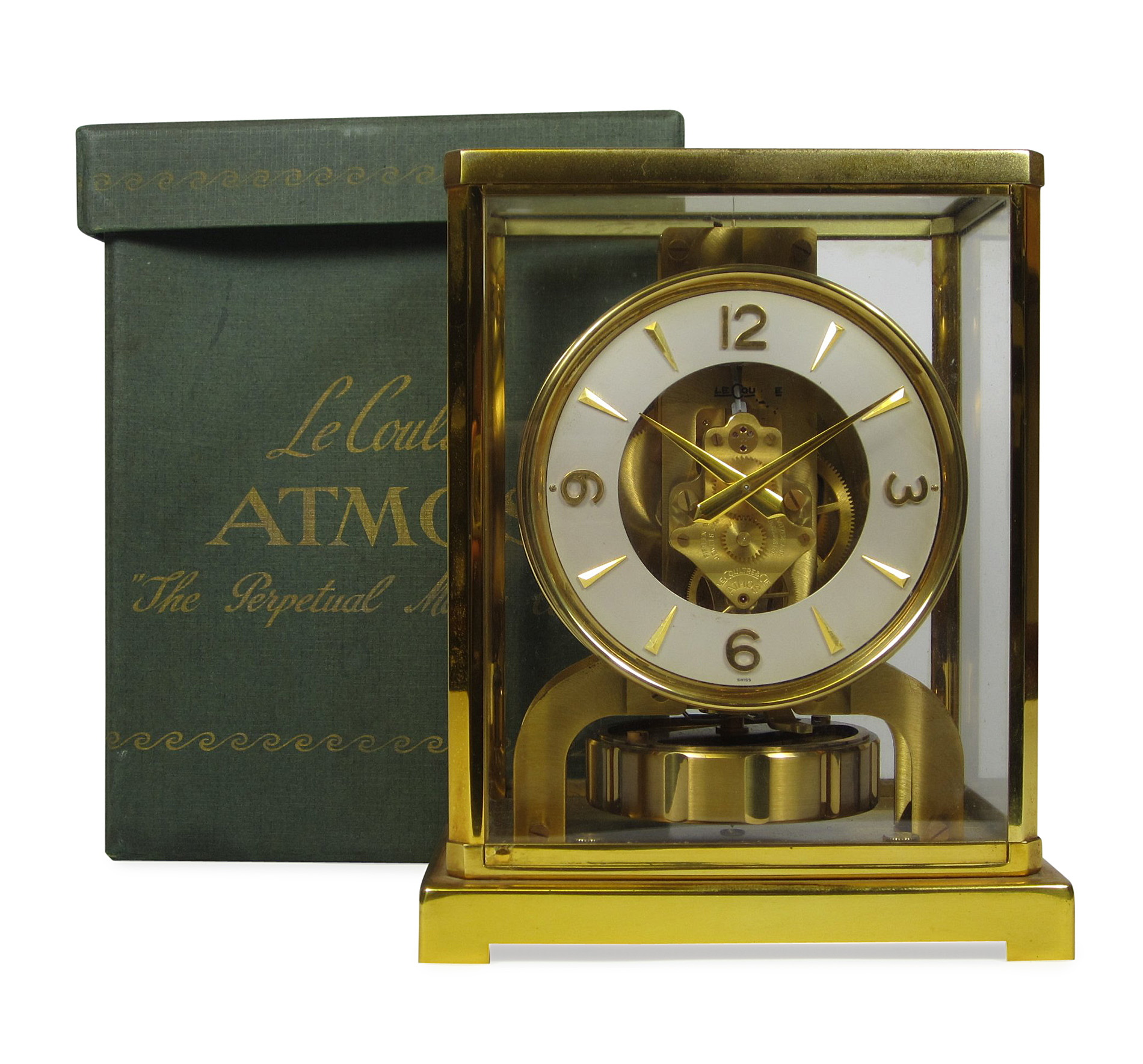 JAEGER LE COULTRE 'ATMOS' CLOCK, WITH ORIGINAL BOX