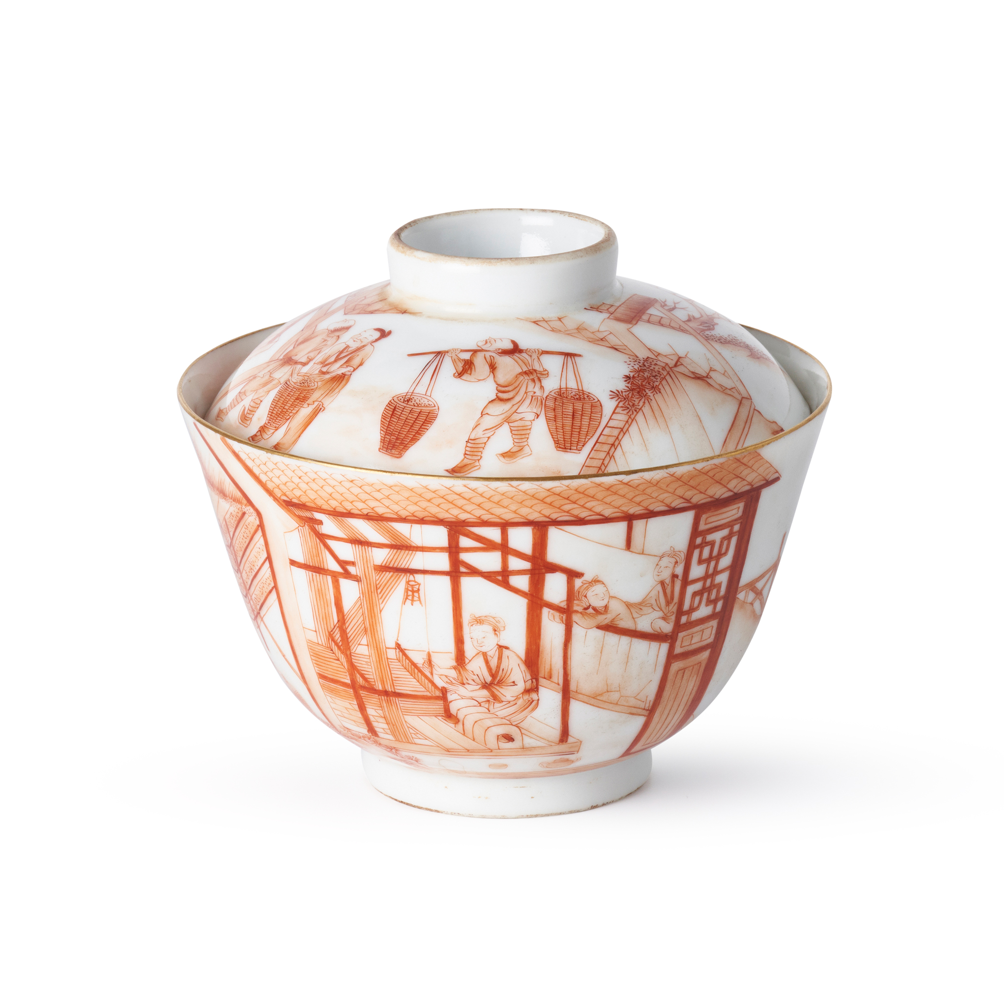 IRON-RED 'INSRIBED' LIDDED TEA BOWL