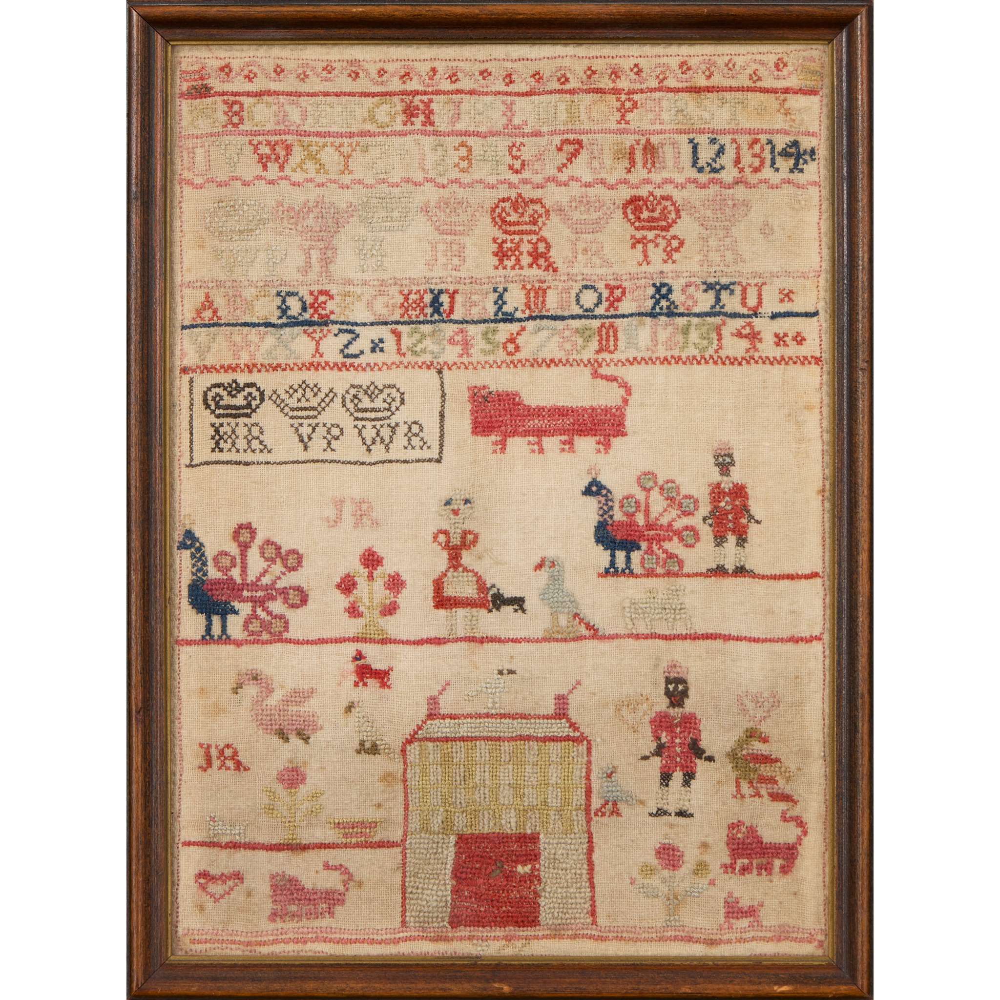 GEORGE III SMALL NEEDLEWORK SAMPLER