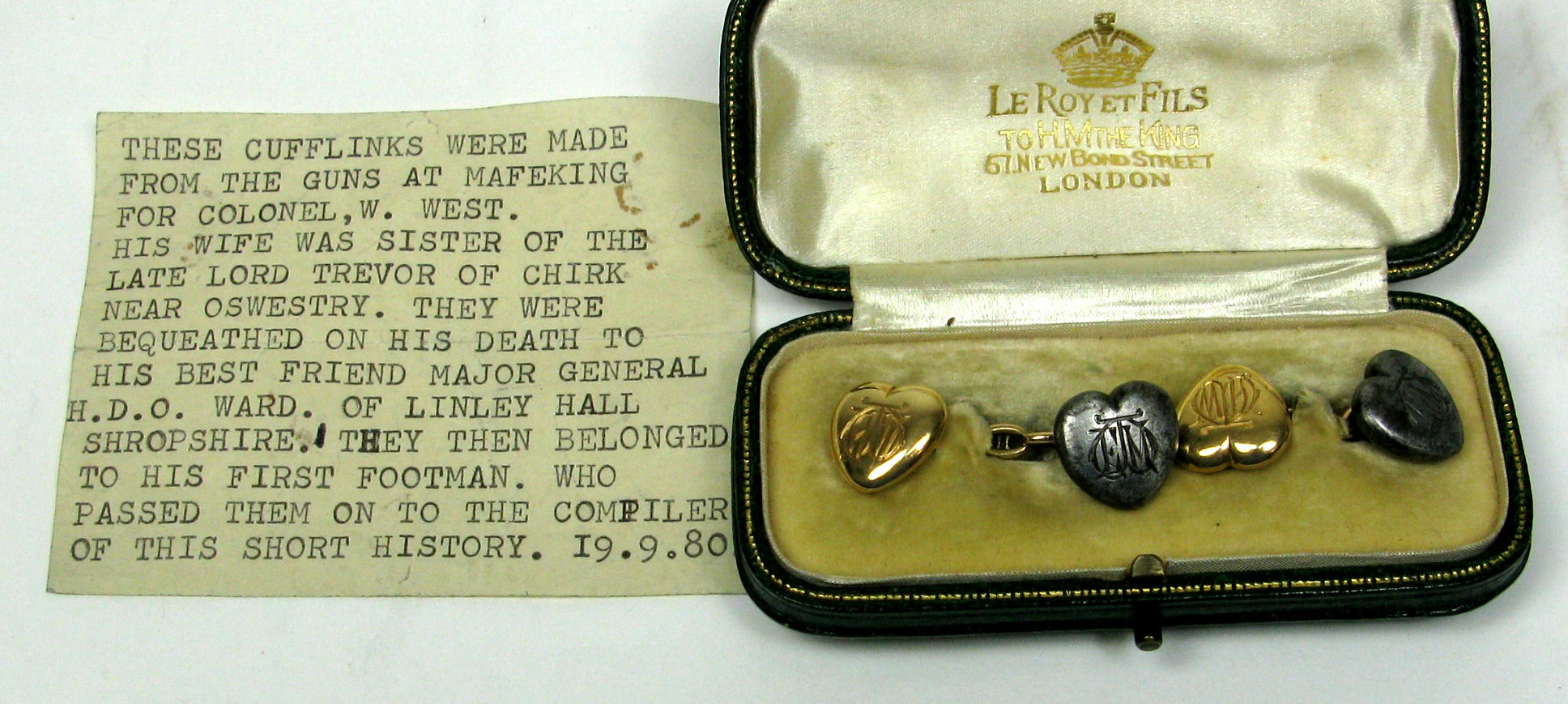 MILITARY INTEREST: A pair cufflinks