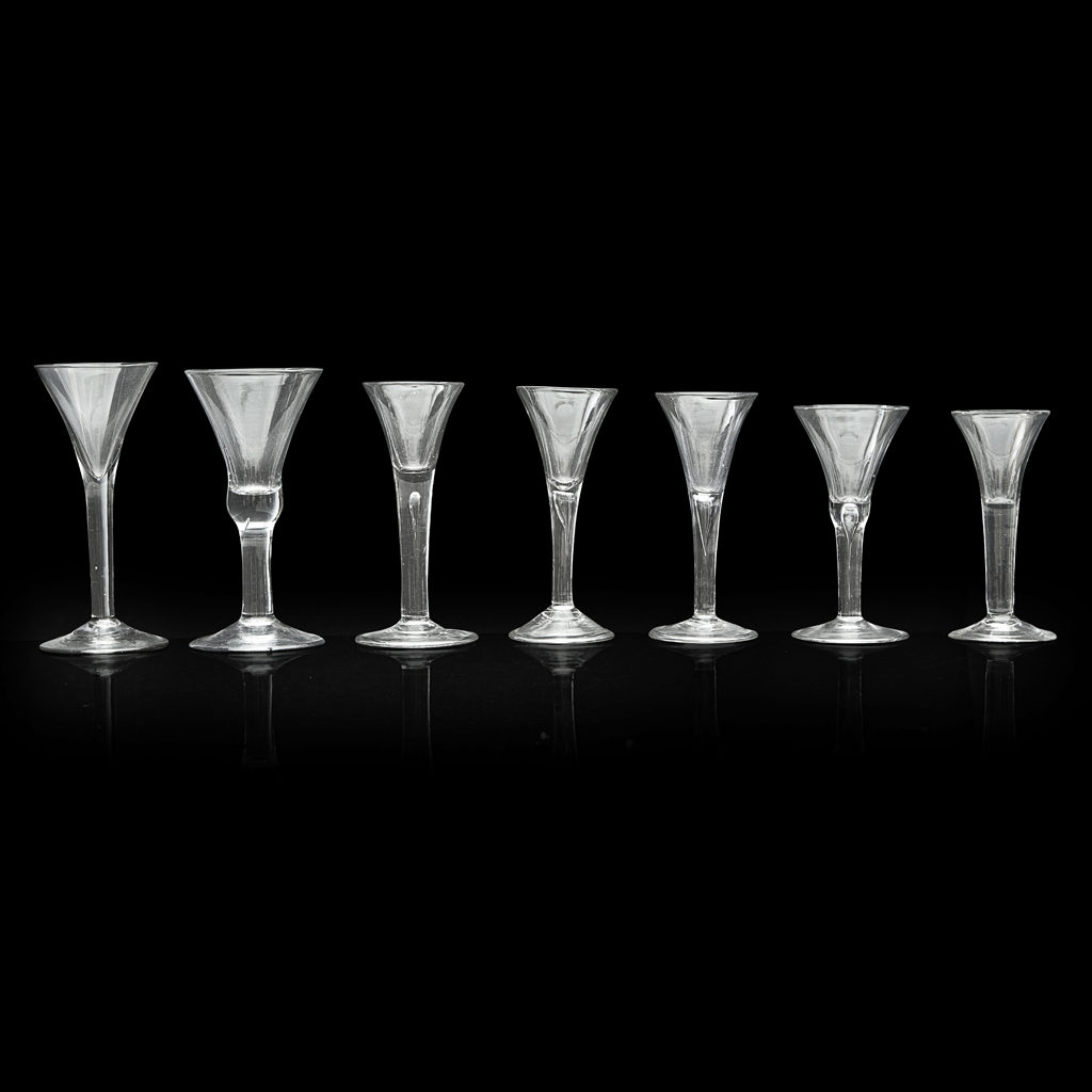 SEVEN GEORGIAN WINE GLASSES
