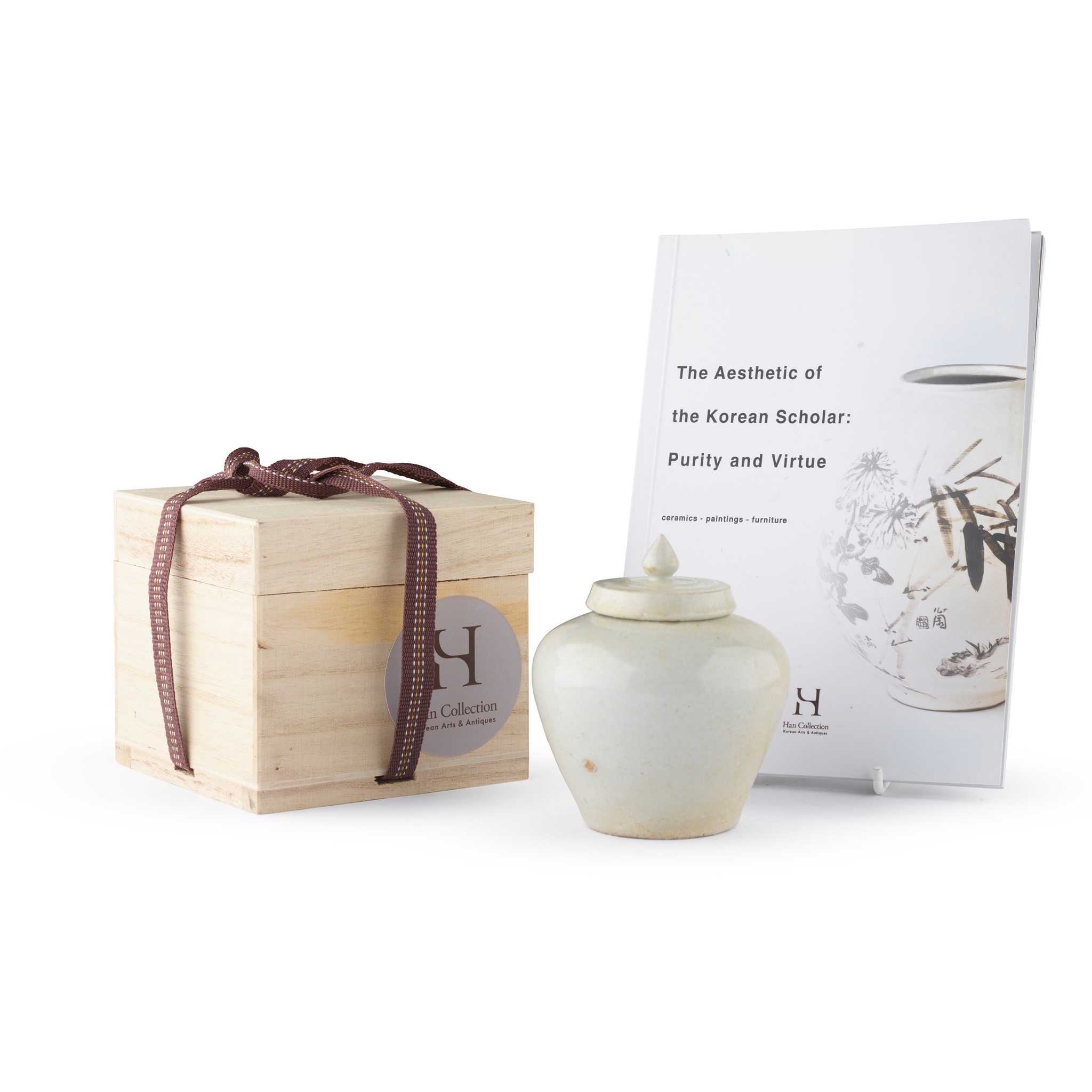 WHITE-GLAZED LIDDED JAR