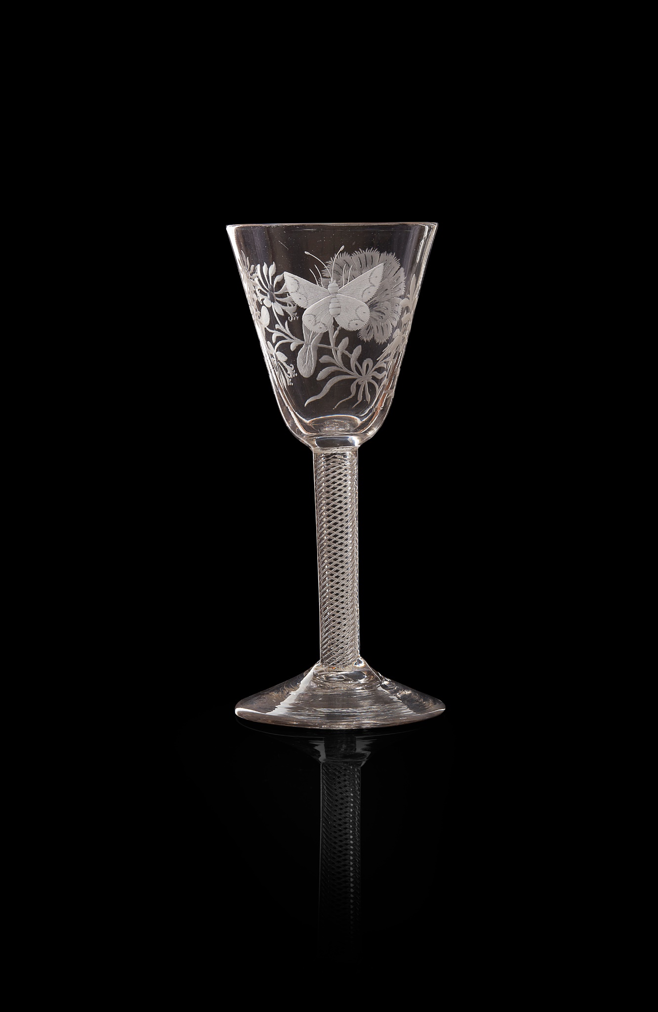 A LARGE JACOBITE WINE GLASS