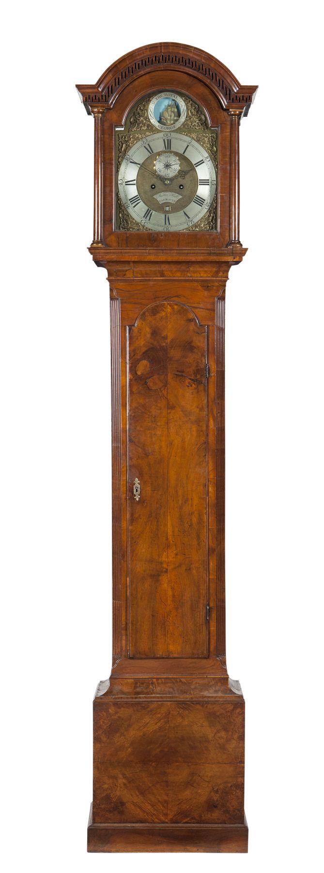 GEORGE II WALNUT LONG CASE CLOCK