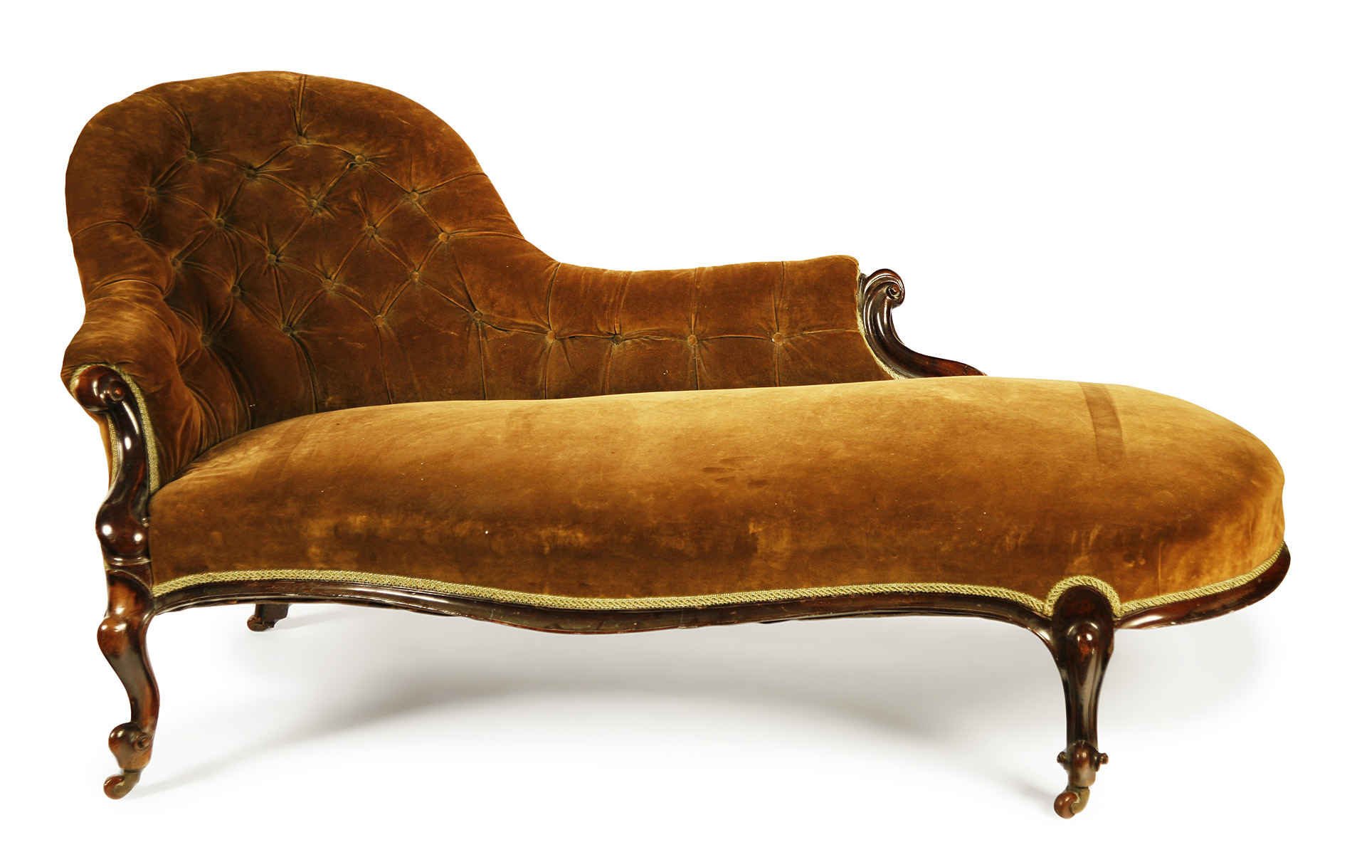 VICTORIAN MAHOGANY FRAMED CHAISE LONGUE