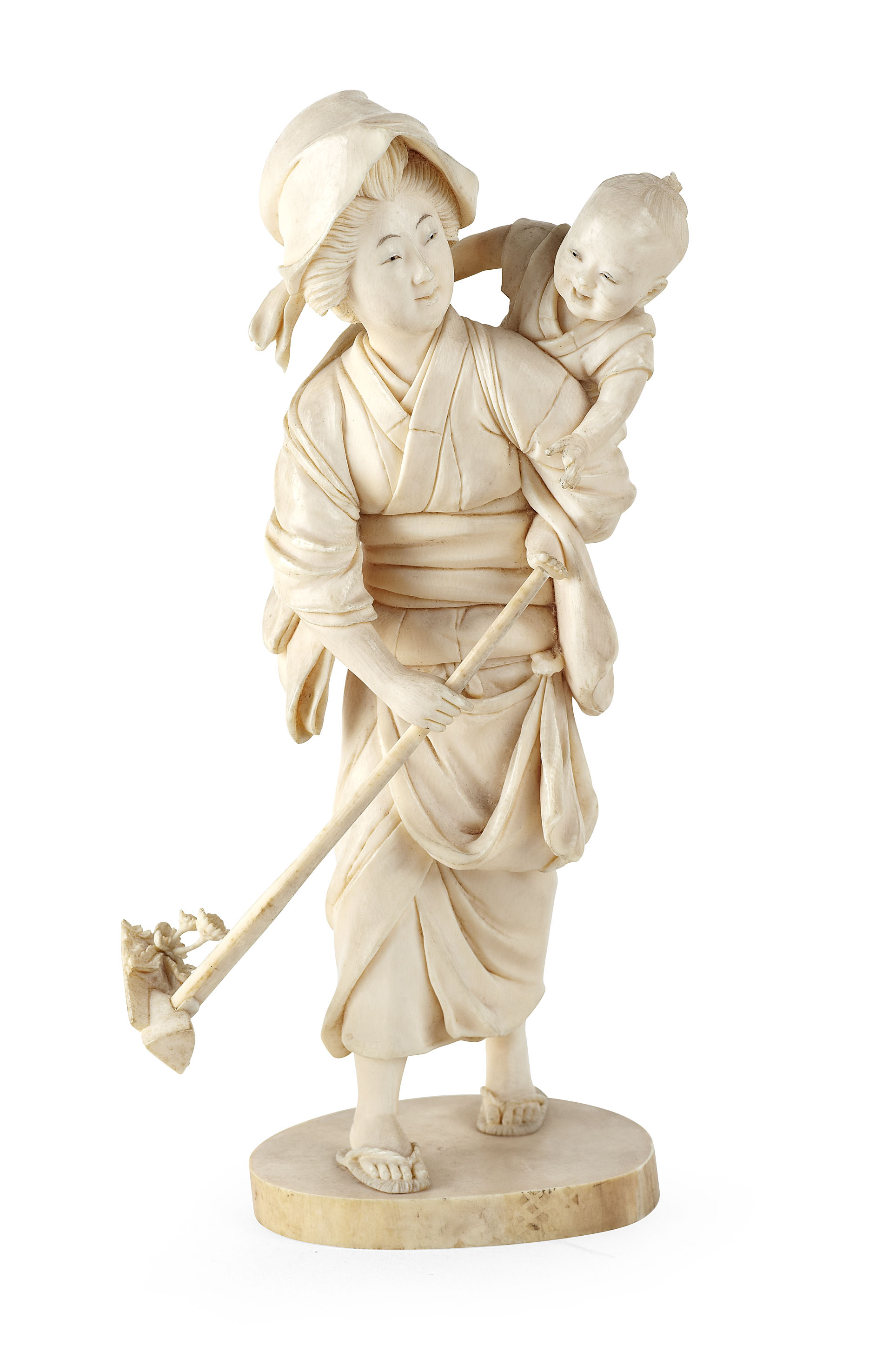 JAPANESE CARVED IVORY FIGURE, BY DOSAI