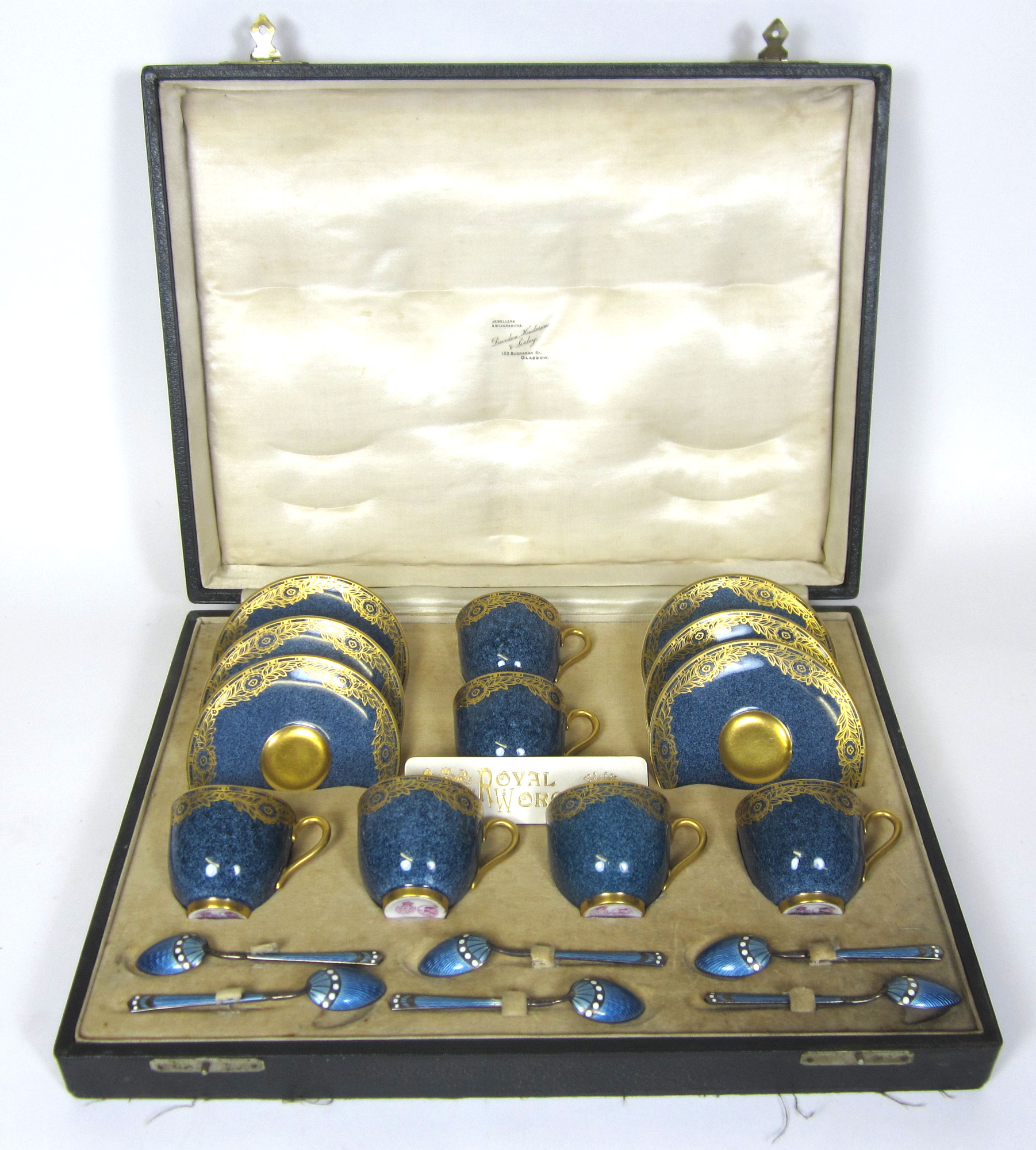 CASED ROYAL WORCESTER COFFEE SET