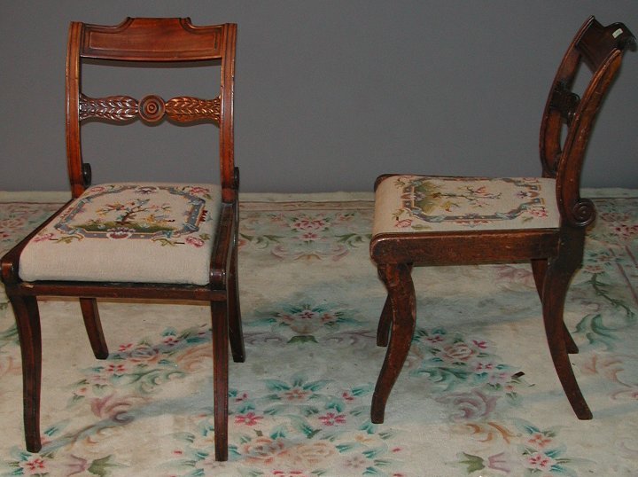 A set of six Regency mahogany dining chairs