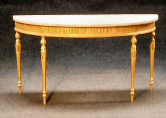 An Adam style giltwood demi-lune side table
