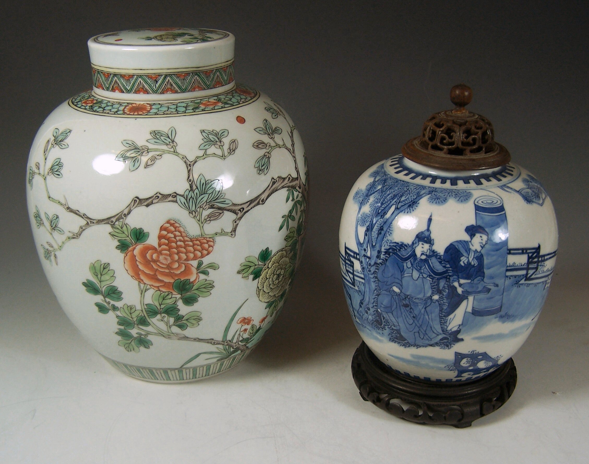 A Chinese ovoid vase and cover,