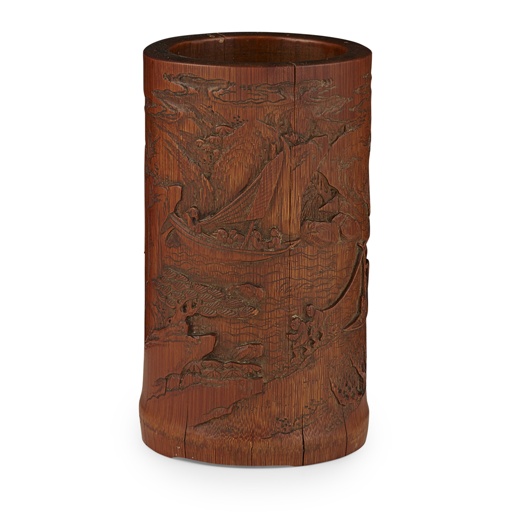 CARVED BAMBOO BRUSHPOT