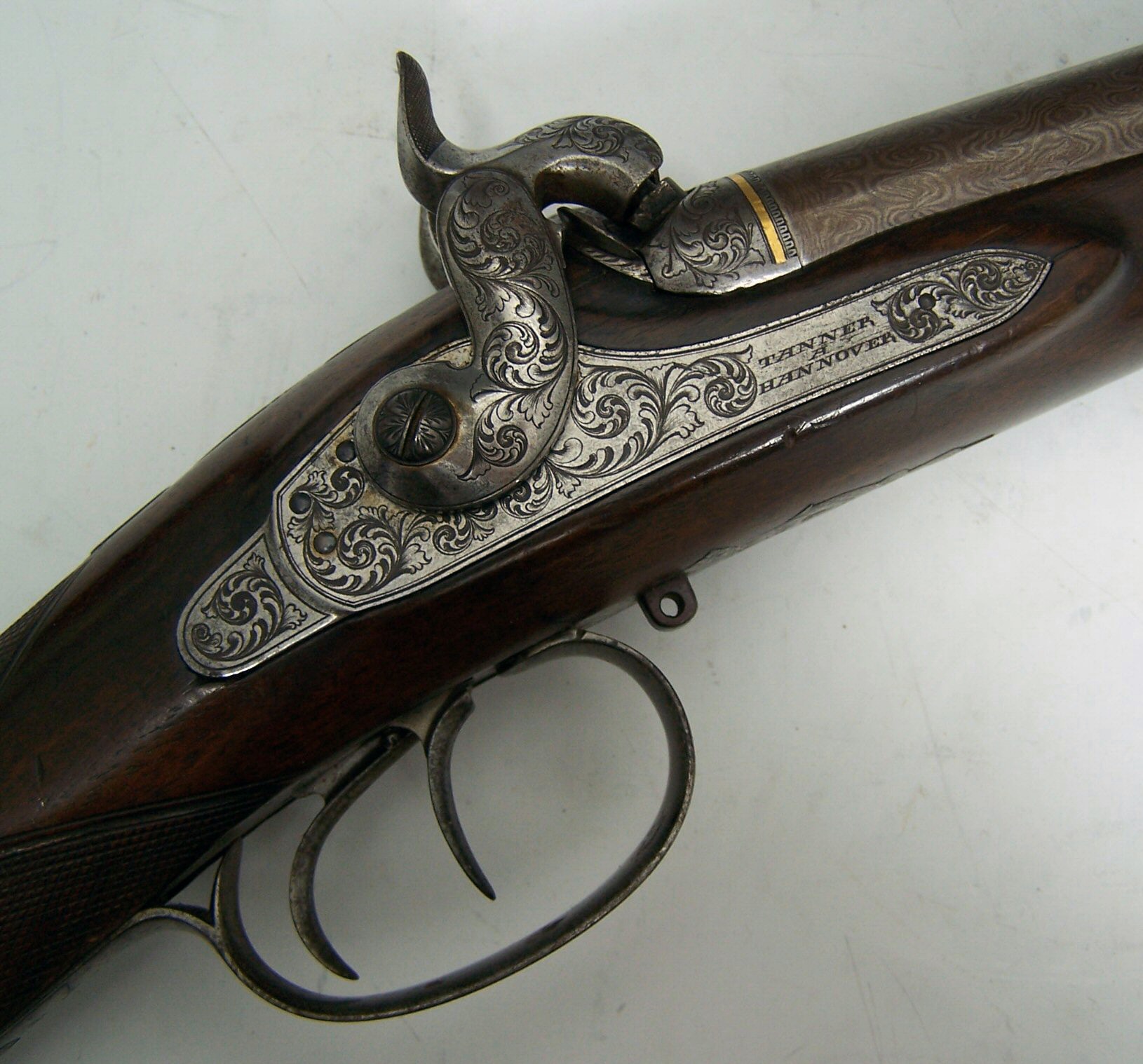 A 19th century double barrel percussion sporting gun, circa 1840