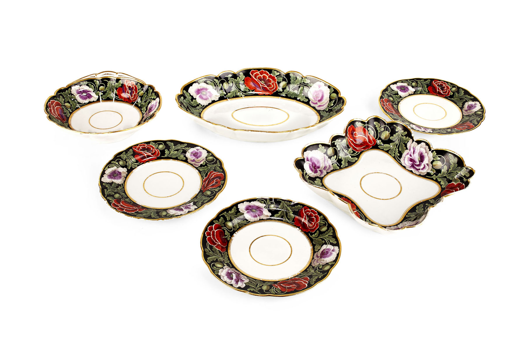 BARR WORCESTER PART PORCELAIN DESSERT SERVICE