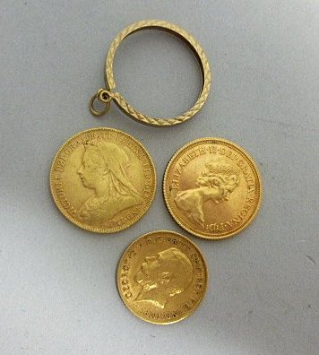 A group of gold coins