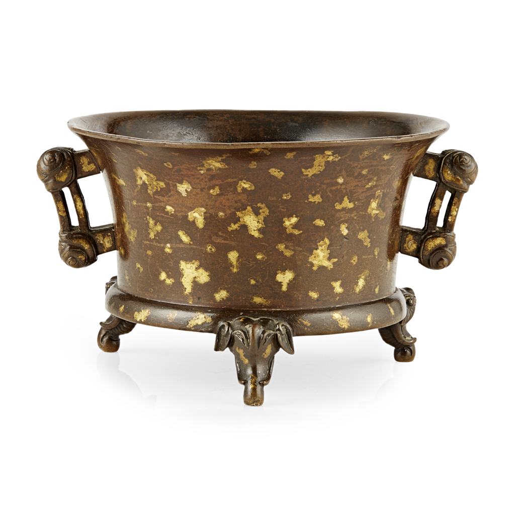 GOLD-SPLASHED BRONZE CENSER