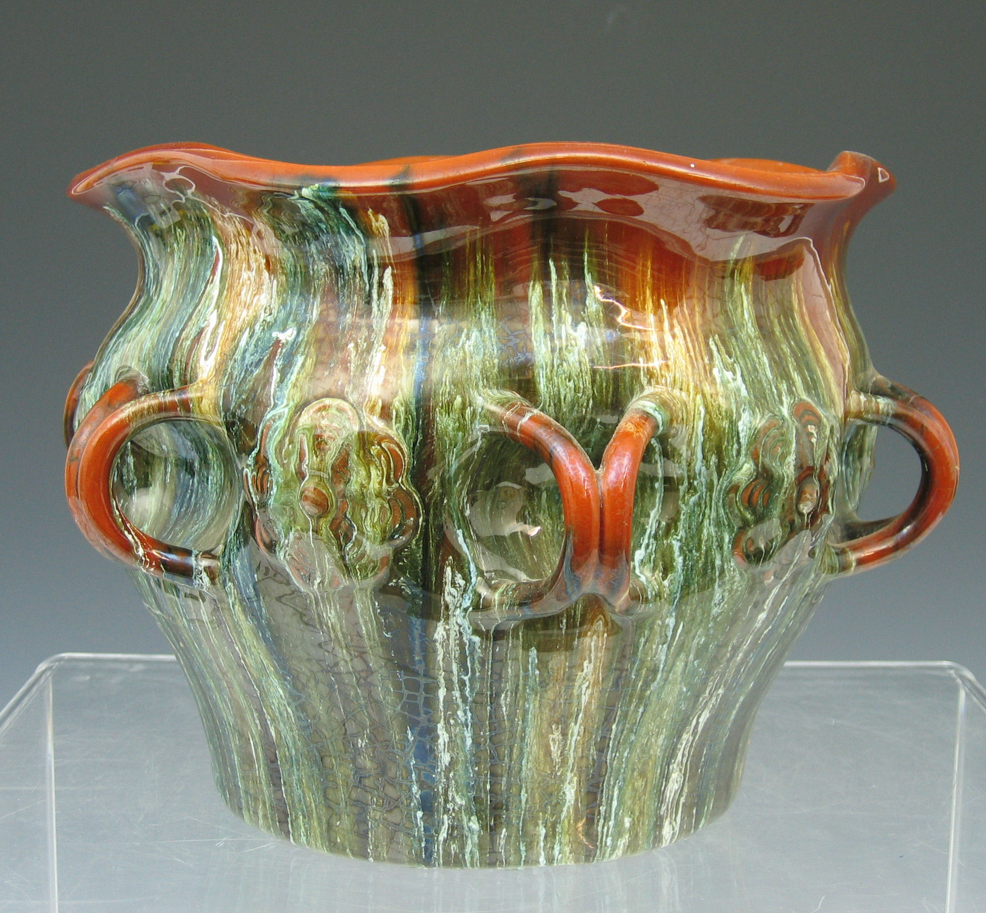 A large Linthorpe lugged jardiniere,