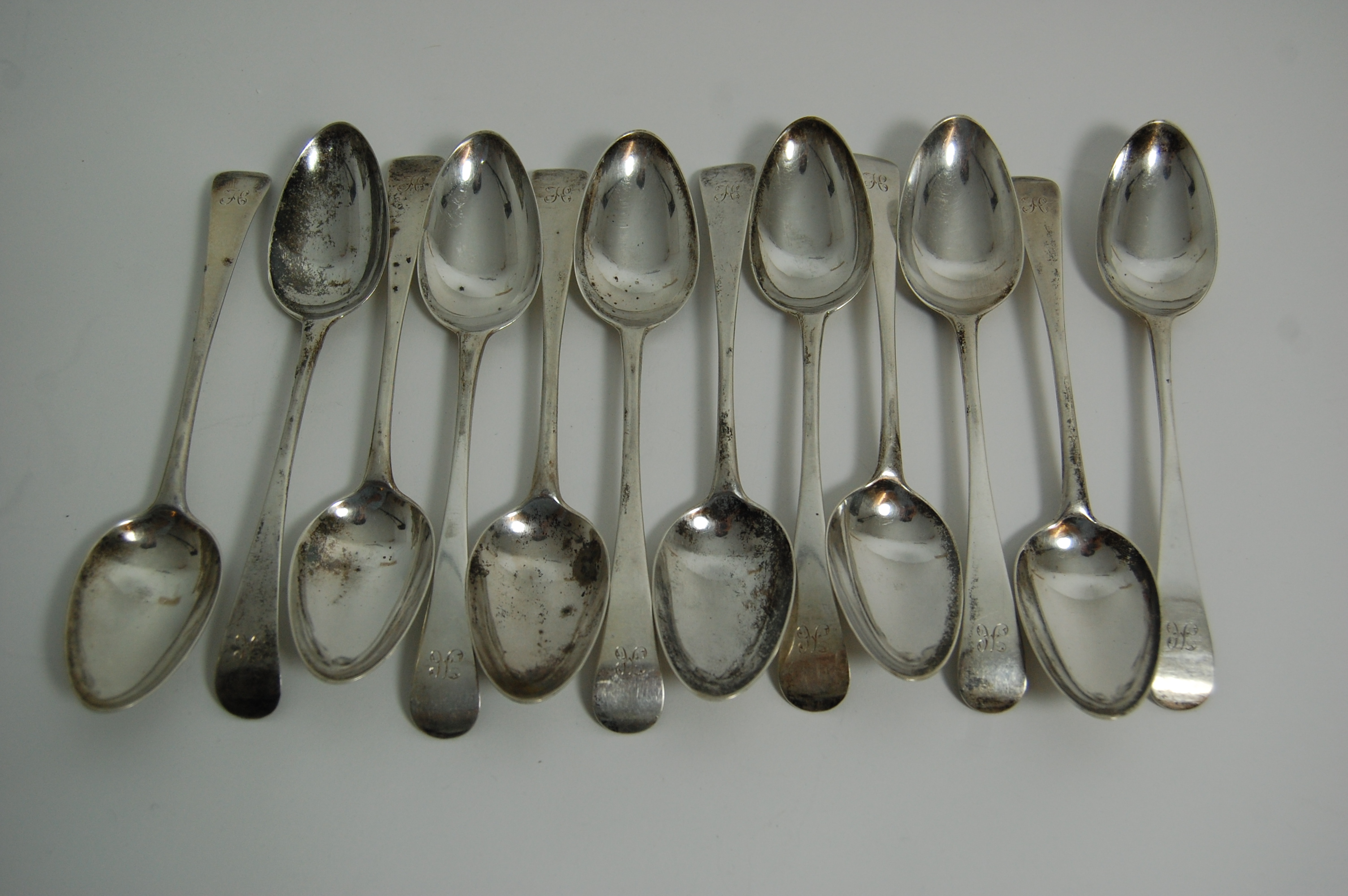 Aberdeen - a set of twelve Scottish provincial dessert spoons
