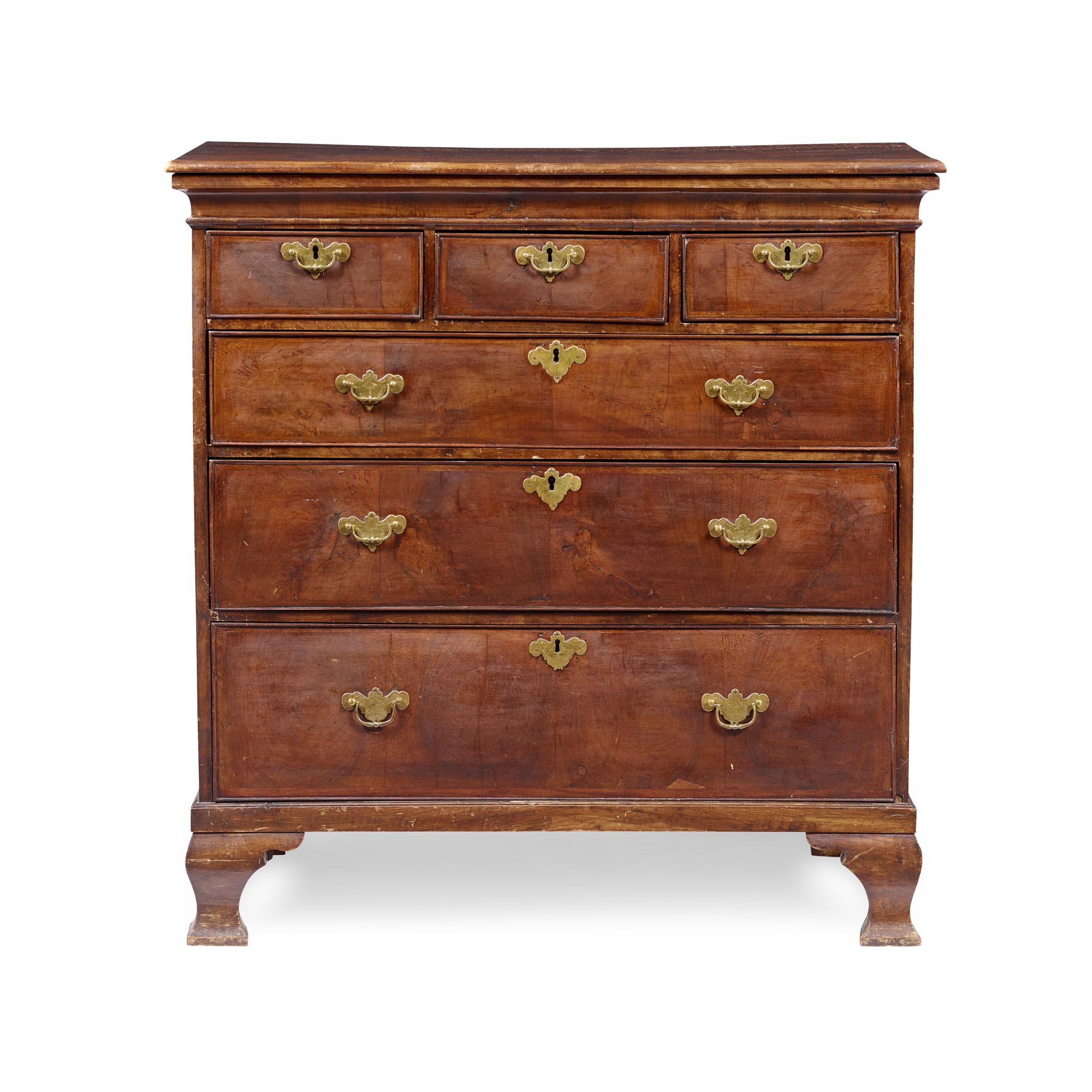 GEORGE I WALNUT CHEST OF DRAWERS